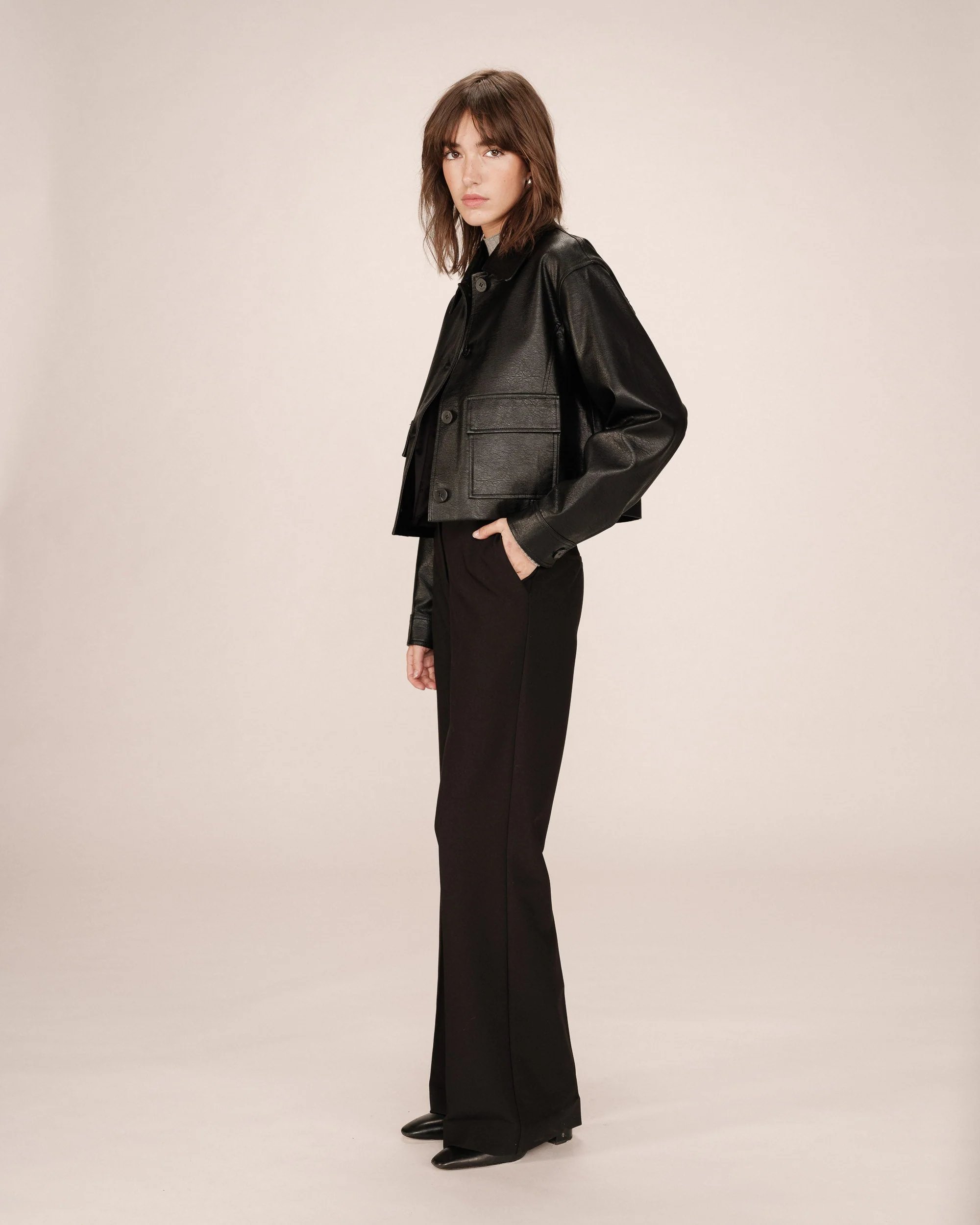 Pantalon Tailleur Evase Noir Singer - Image 5