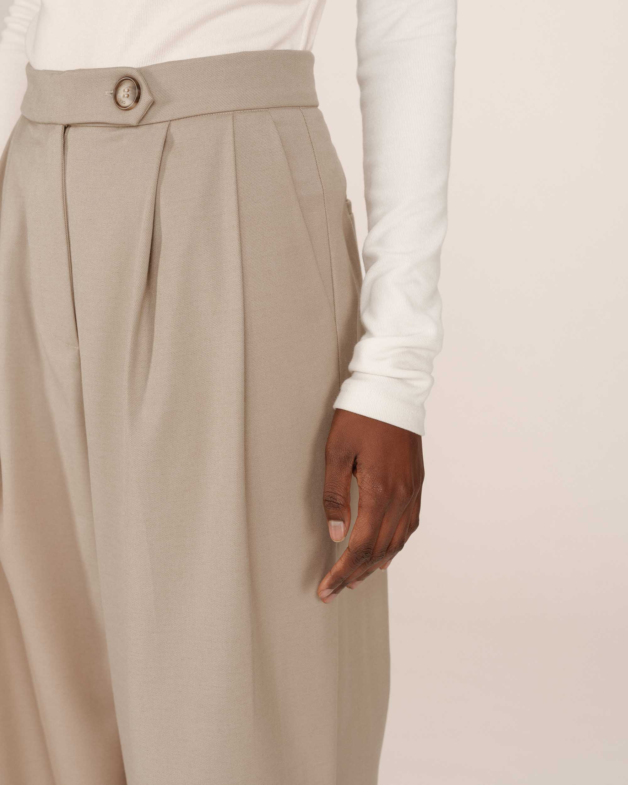 Pantalon Tailleur Greige Strokes - Image 2