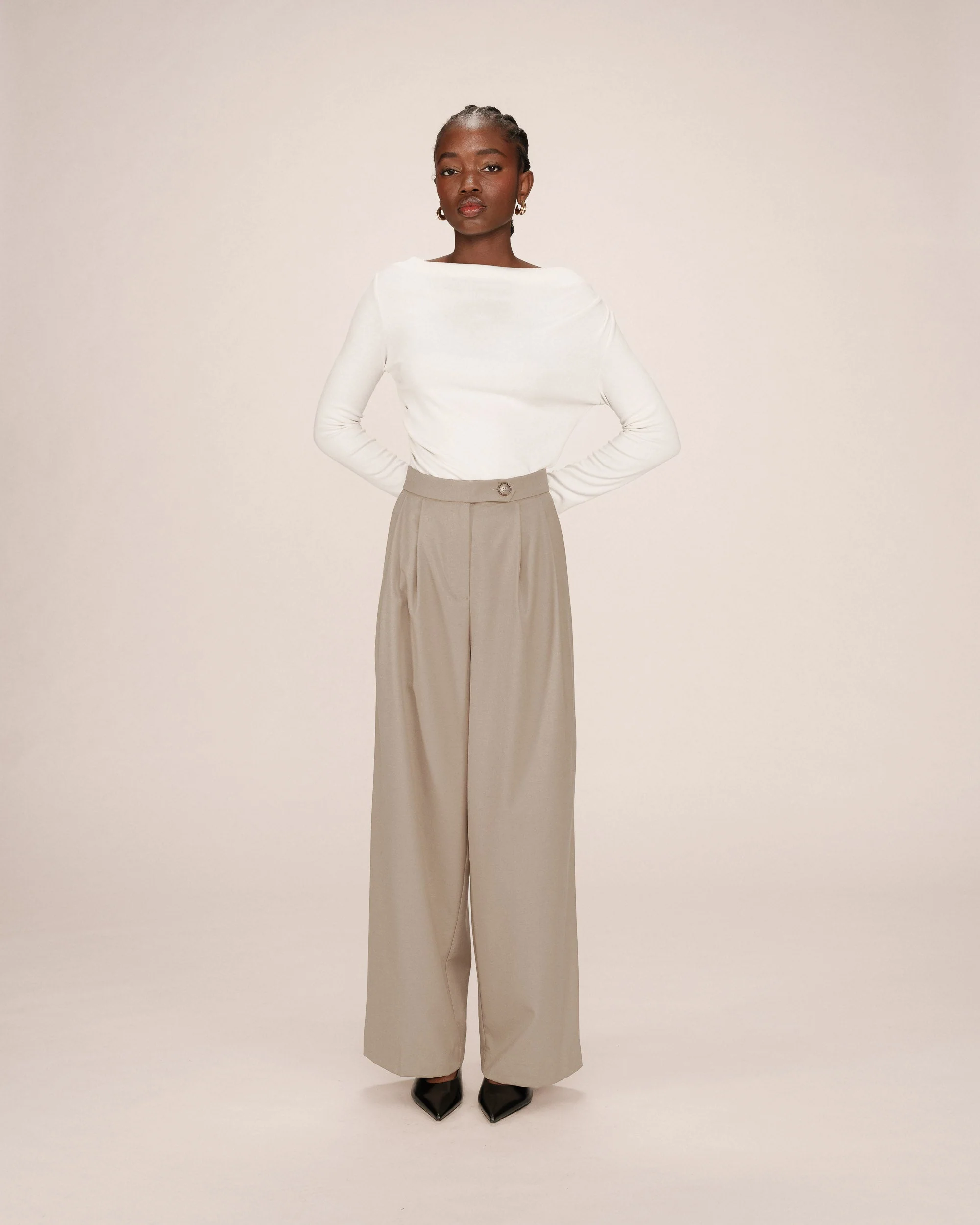 Pantalon Tailleur Greige Strokes - Image 3