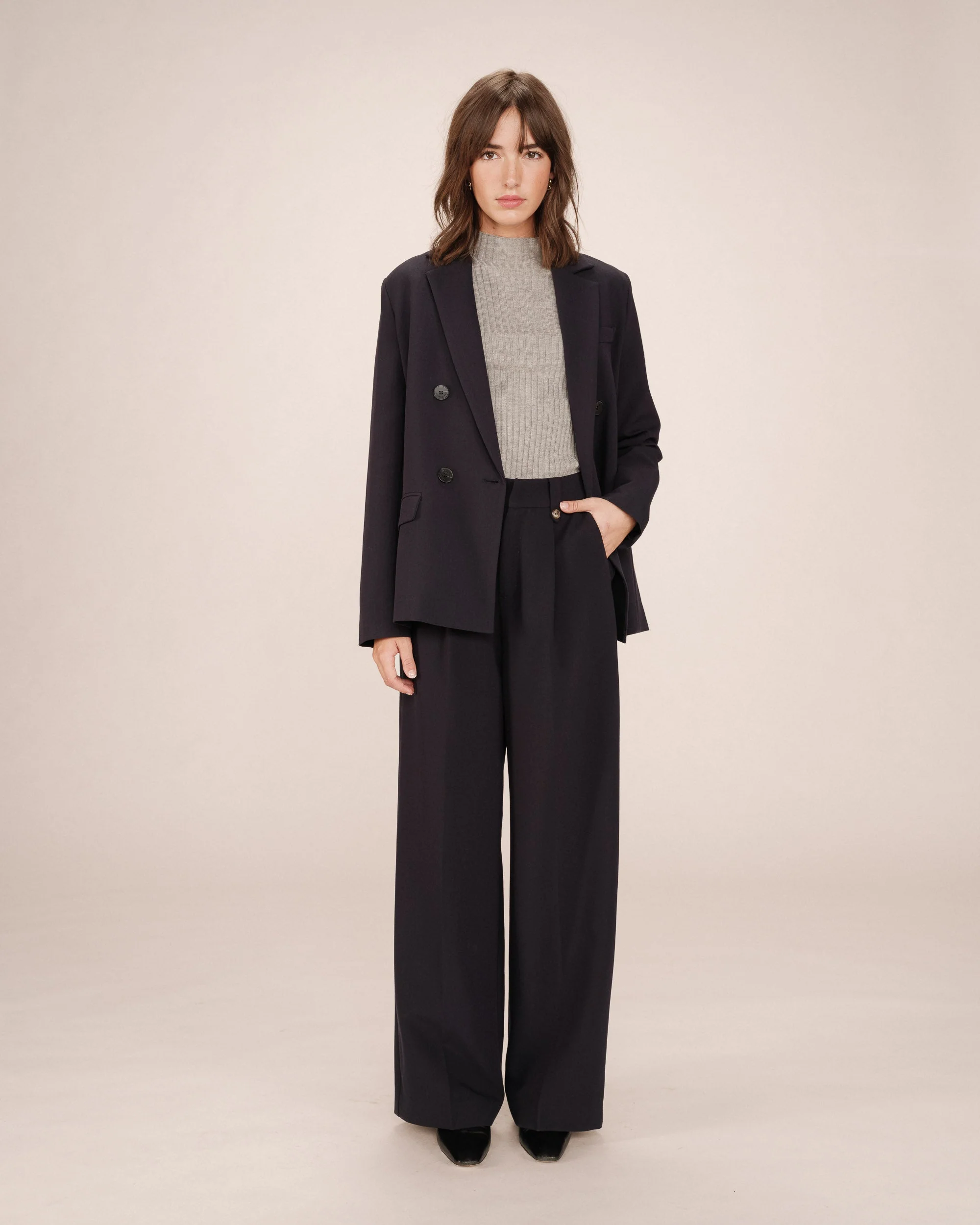 Pantalon Tailleur Marine Septime - Image 4