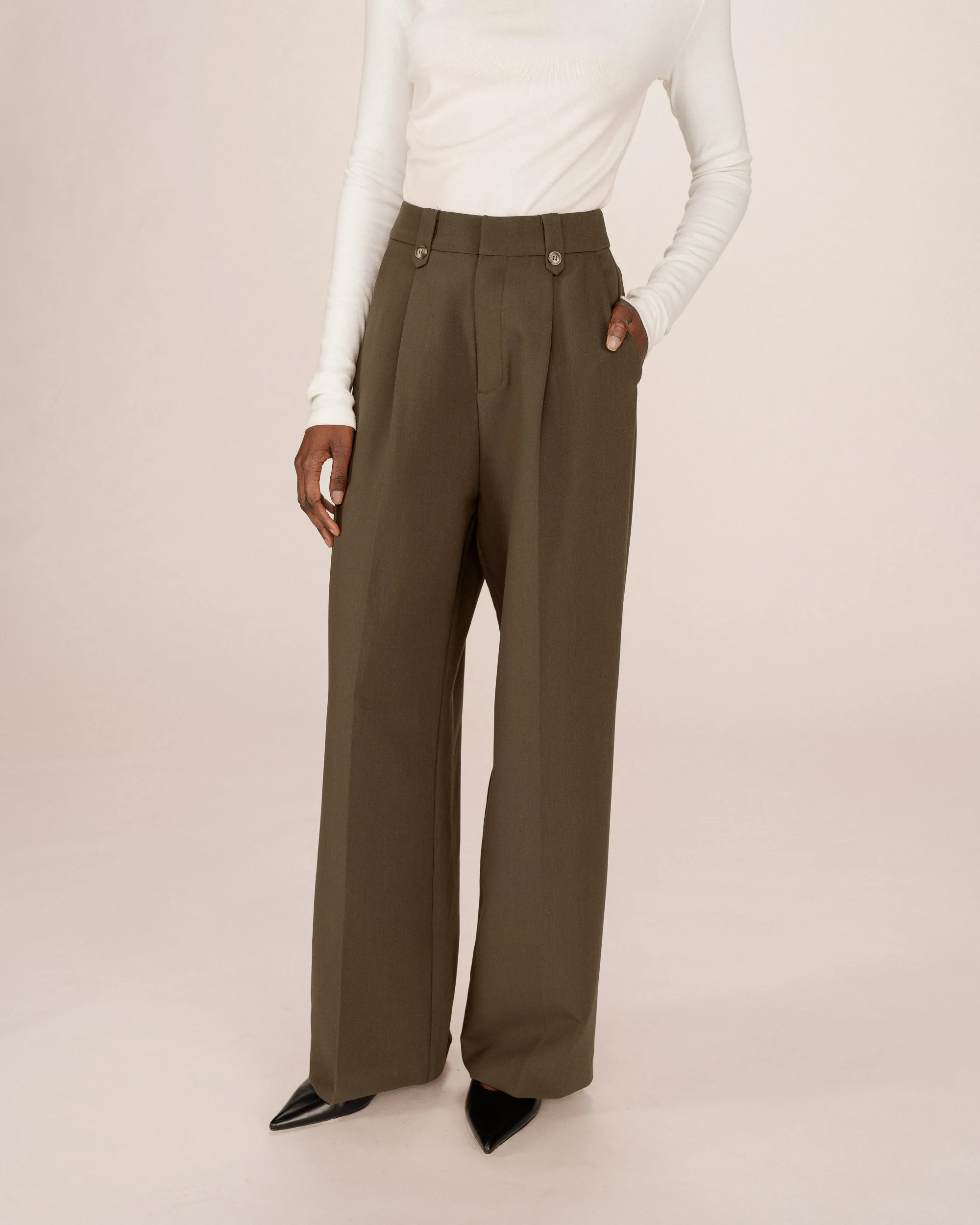 Pantalon Tailleur Vert Foret Septime - Image 2