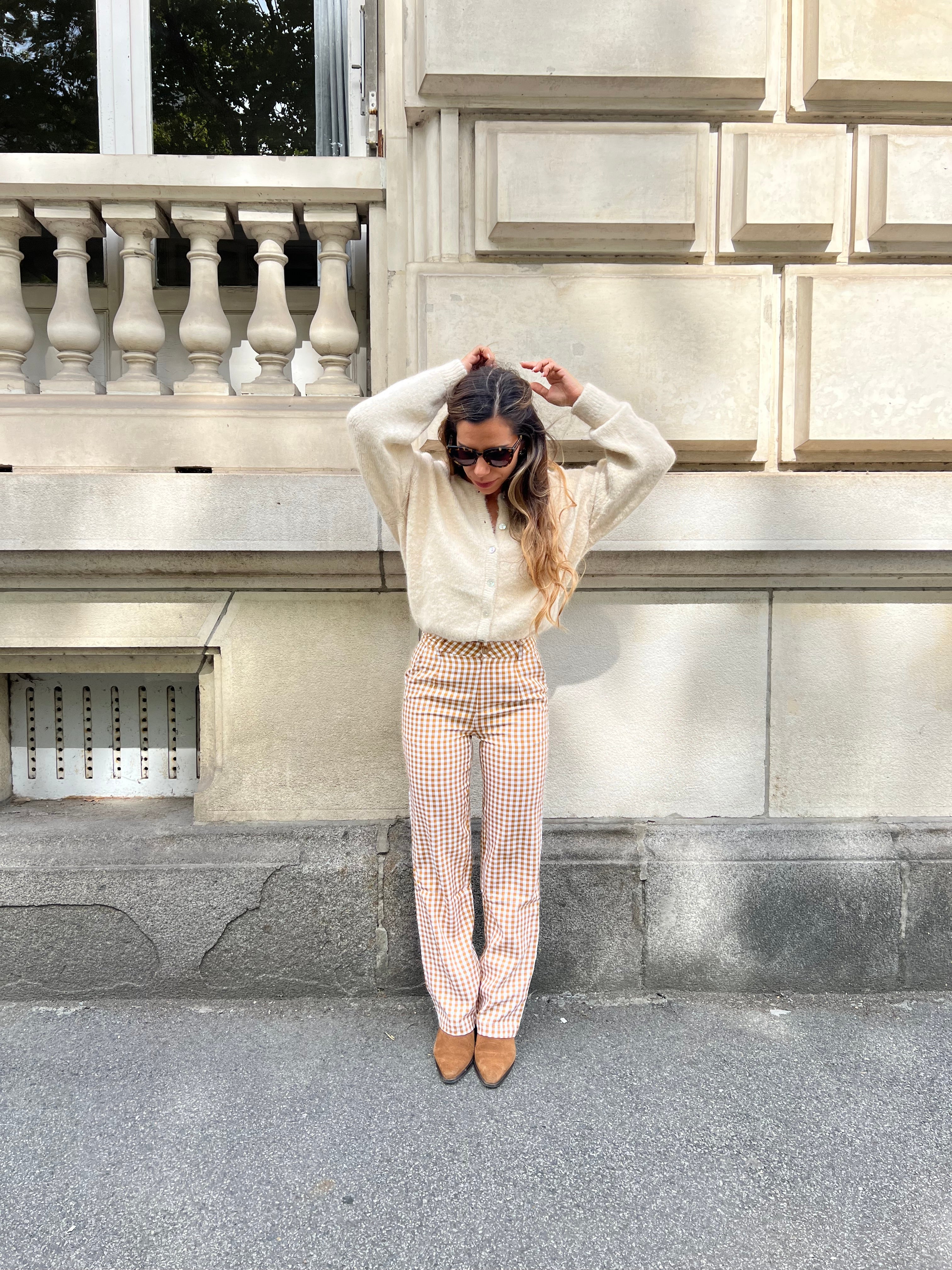 Pantalon Vichy Camel Aurora - Image 2