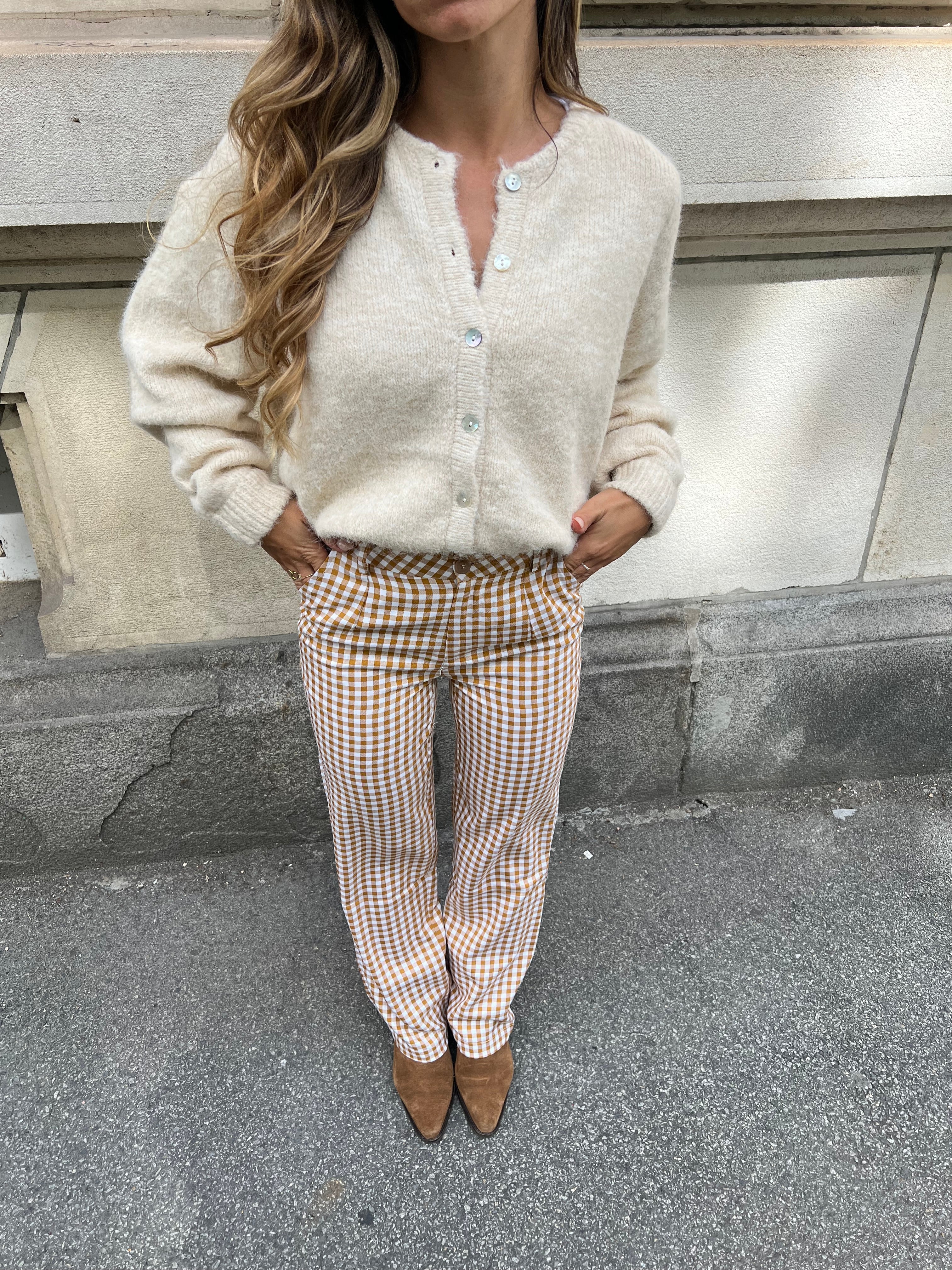Pantalon Vichy Camel Aurora - Image 3