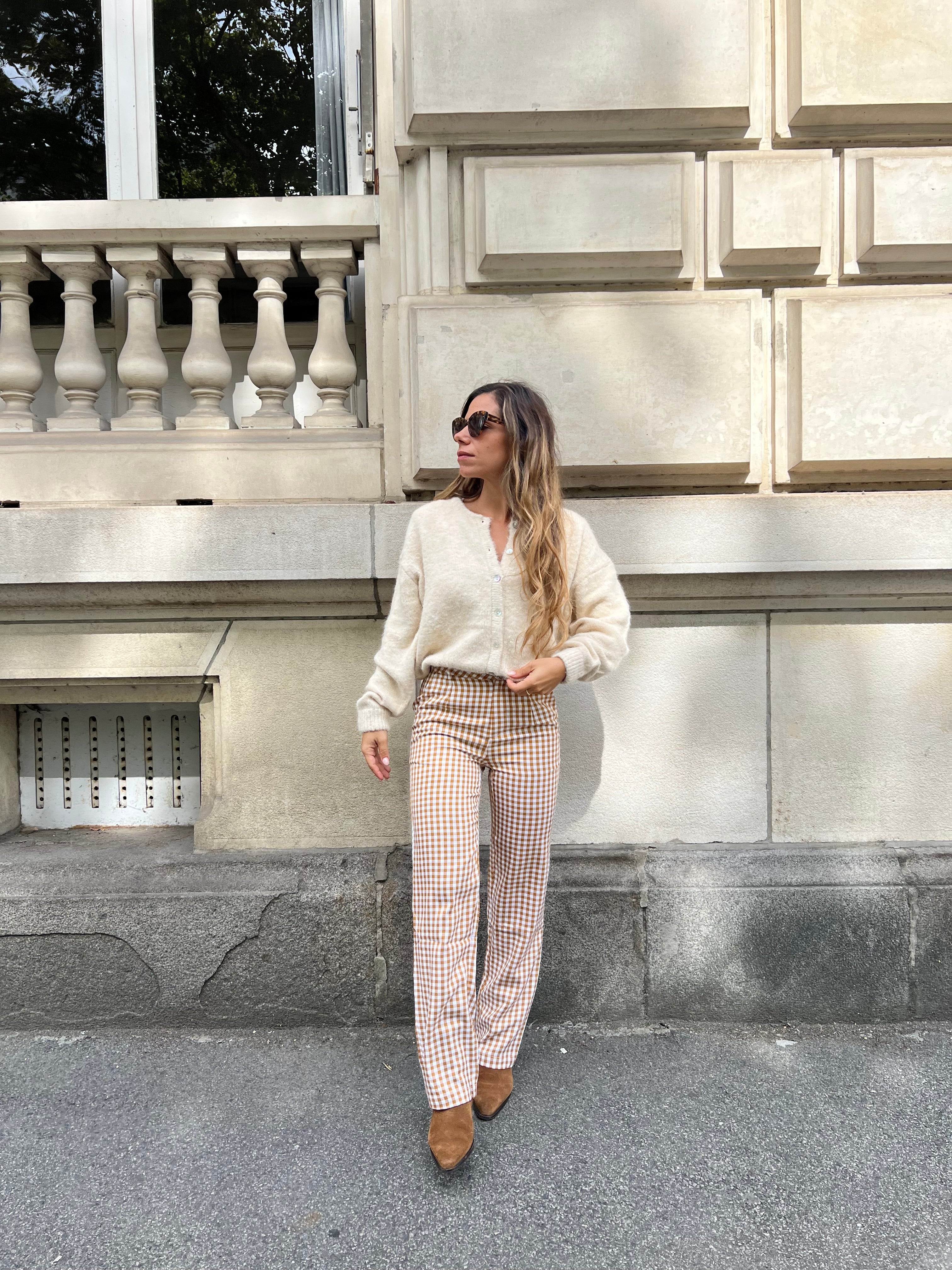 Pantalon Vichy Camel Aurora - Image 4