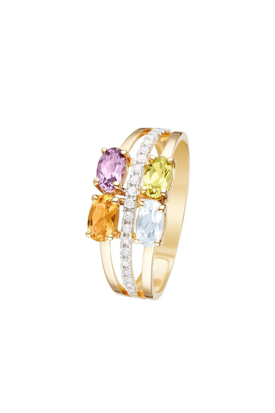 Bague "Cayuga" Diamants 0,1/20 + Peridot, Topaze, Amethyste Et Citrine1,07/4 - Image 2