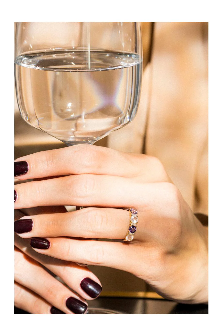 Bague "Carat Color" D0,09/6 & Rose Quartz 0,96/2 & Améthyste 0,74/2 - Image 2