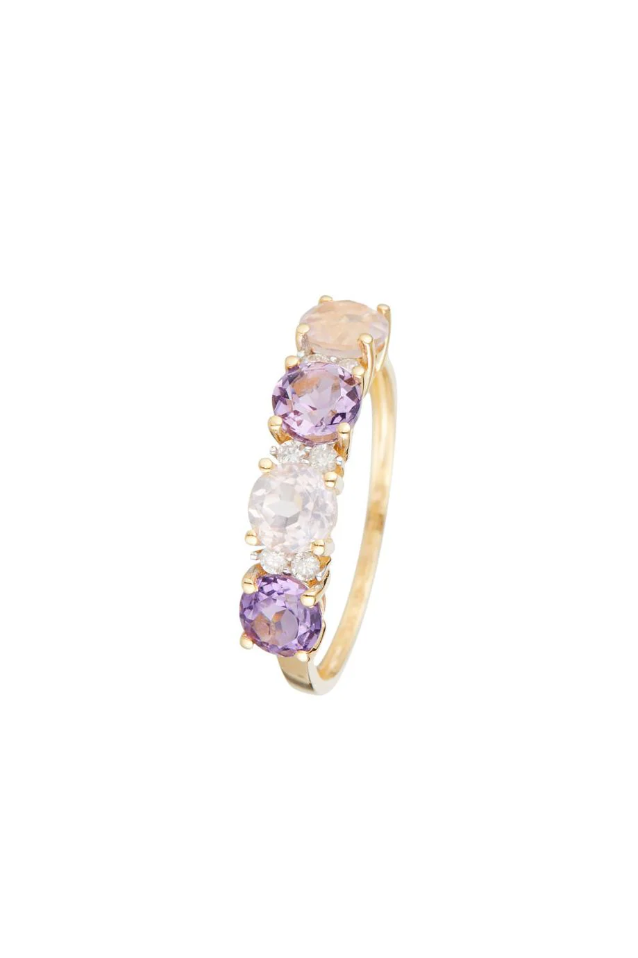 Bague "Carat Color" D0,09/6 & Rose Quartz 0,96/2 & Améthyste 0,74/2 - Image 3
