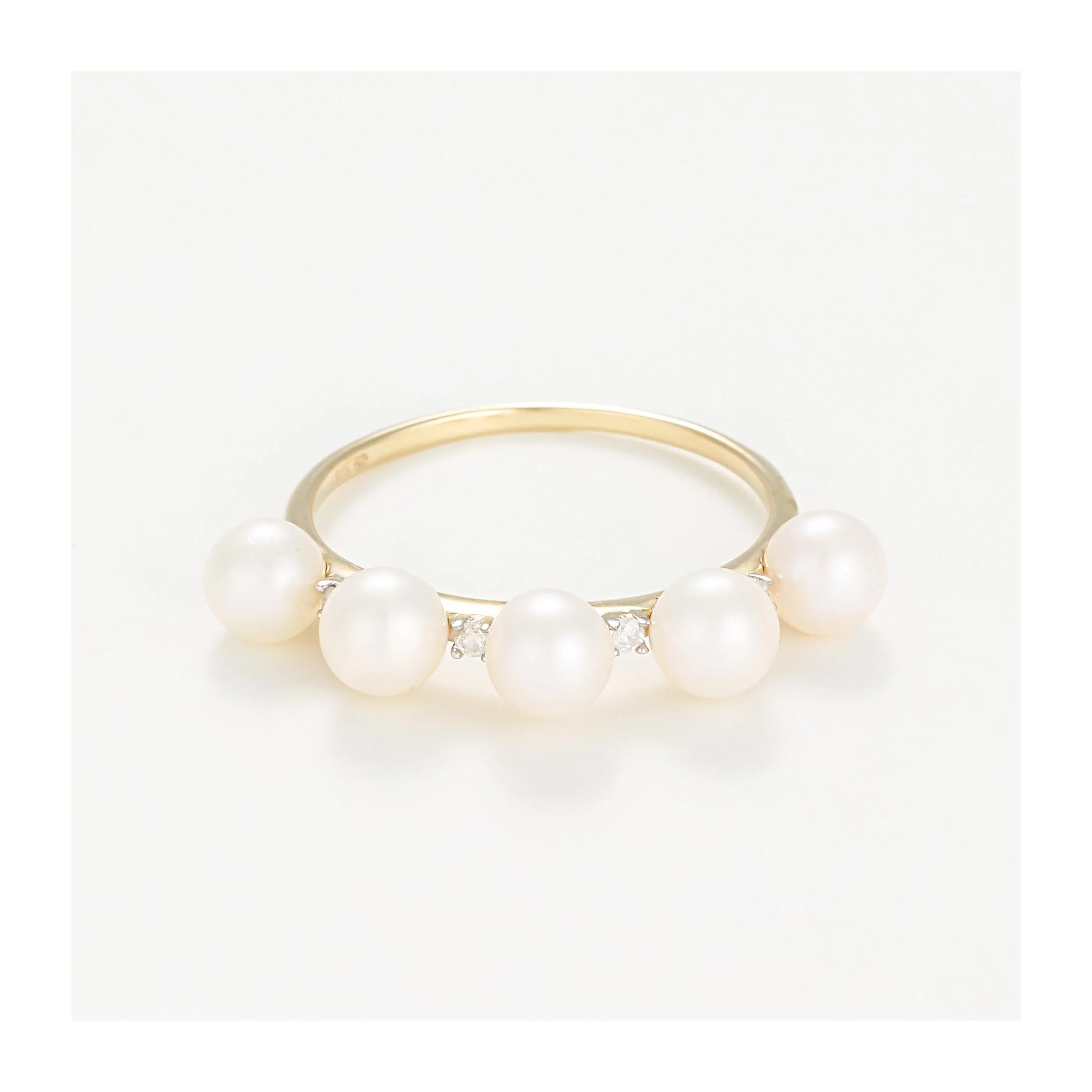 Bague Perle "Crown" 4Mm*5 Et Diamant 0,040 - Image 3