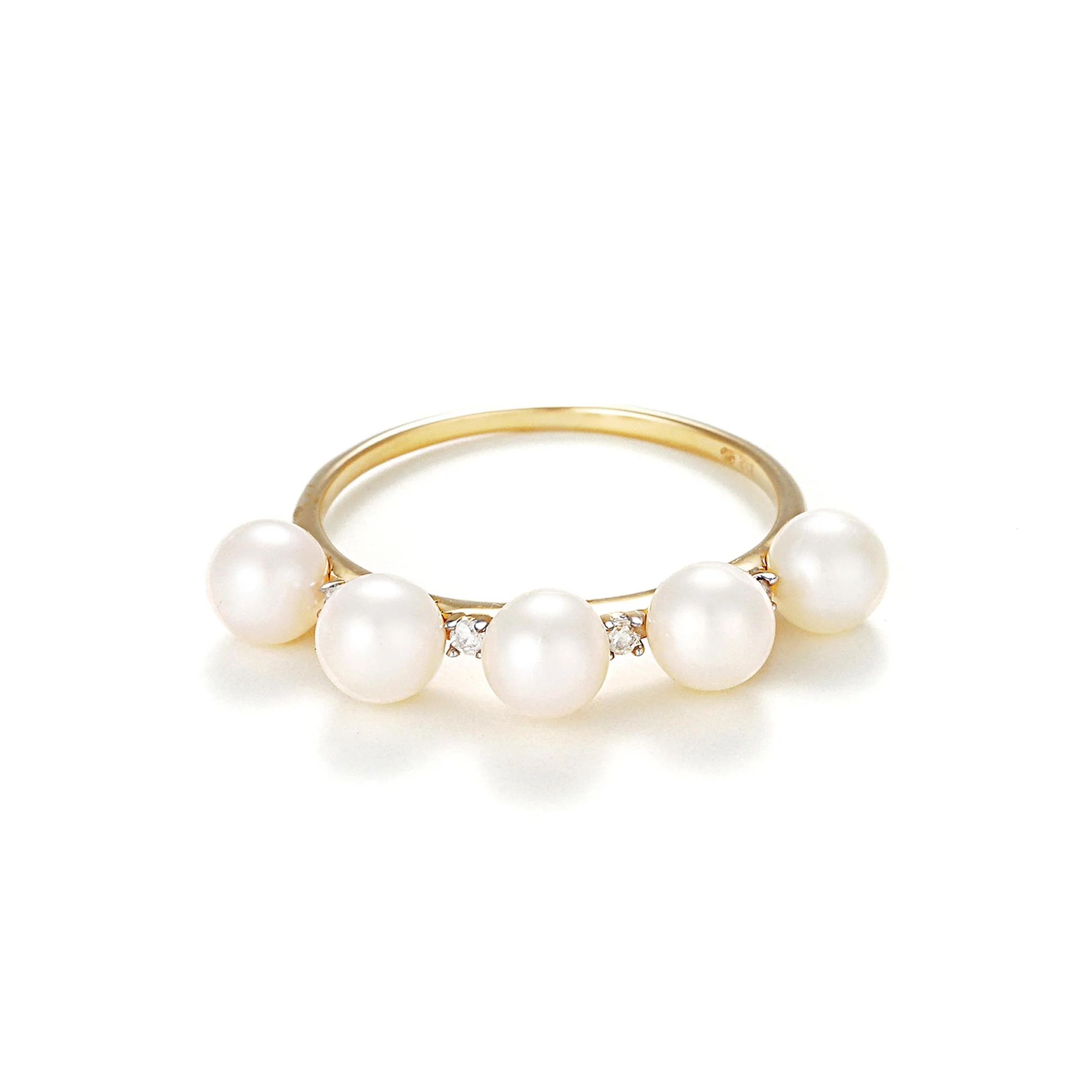 Bague Perle "Crown" 4Mm*5 Et Diamant 0,040 - Image 4