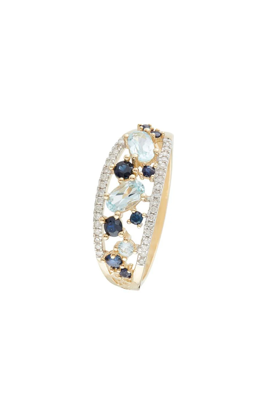 Bague "Dahra" D 0,12/36 Blue Topaze 0,41/3 Saphir 0,22/8 - Image 3