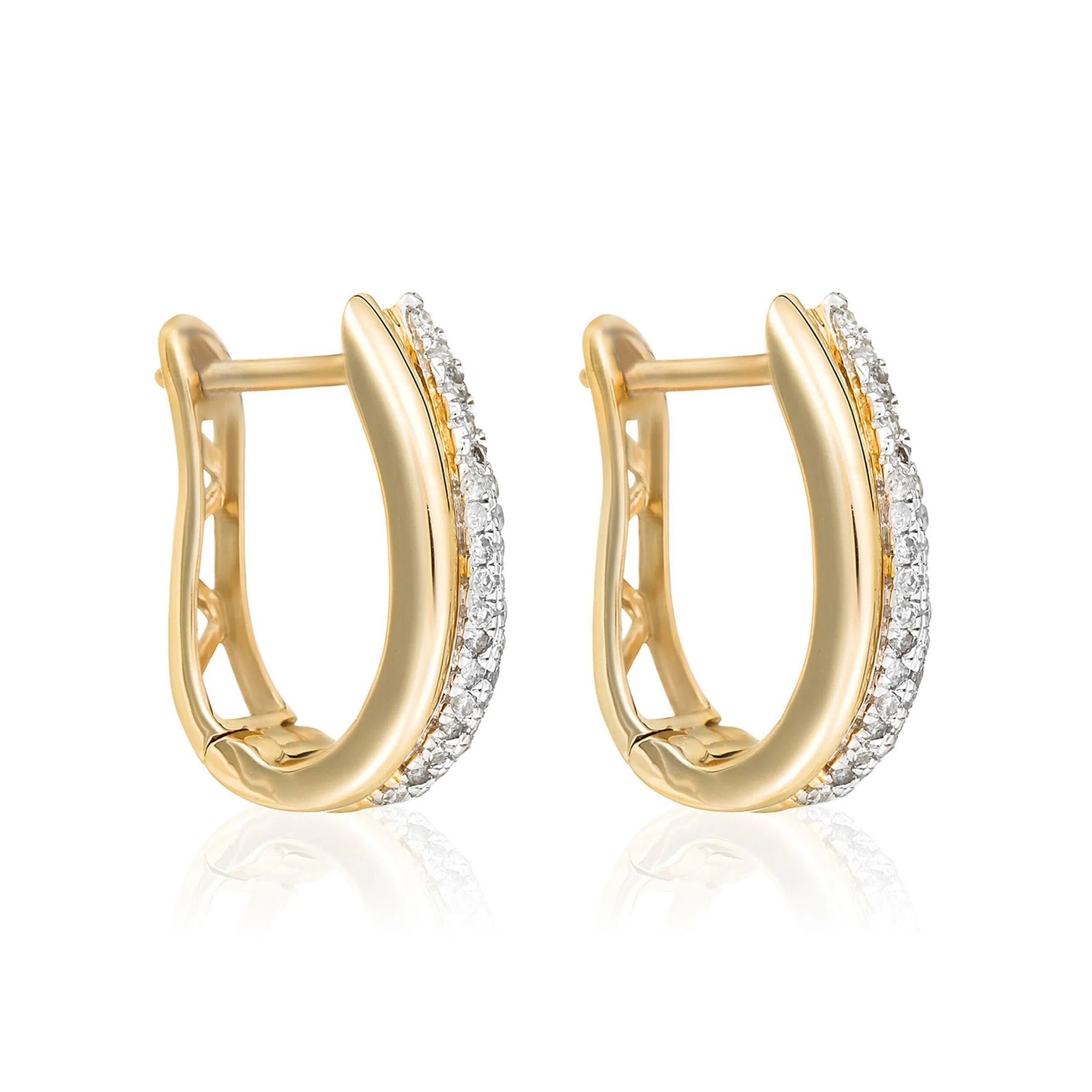 Boucles D'Oreilles "Créole Maya" Diamants 0,15/58 - Image 2