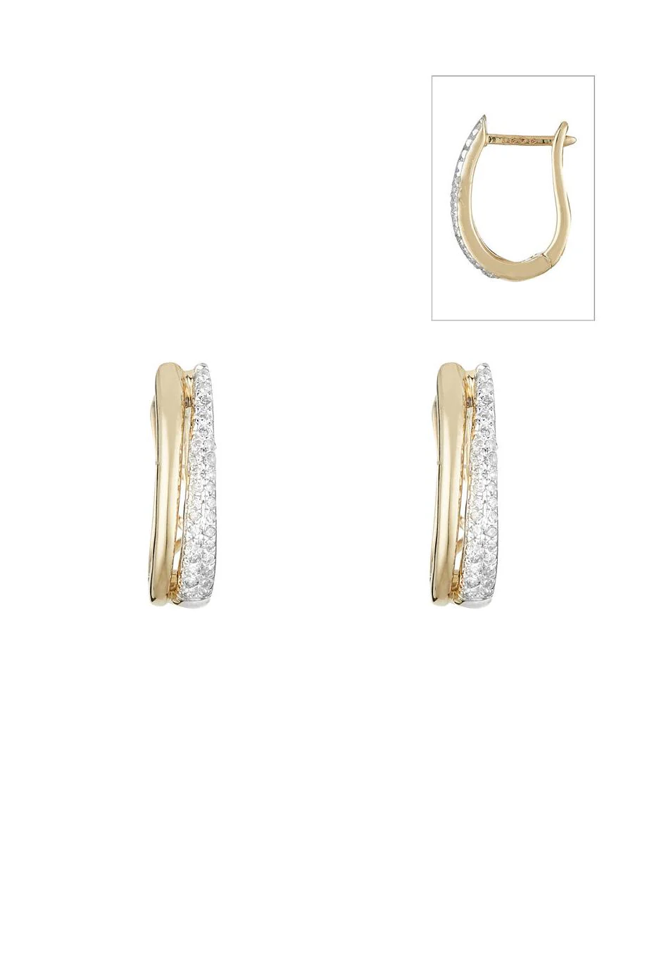 Boucles D'Oreilles "Créole Maya" Diamants 0,15/58 - Image 3