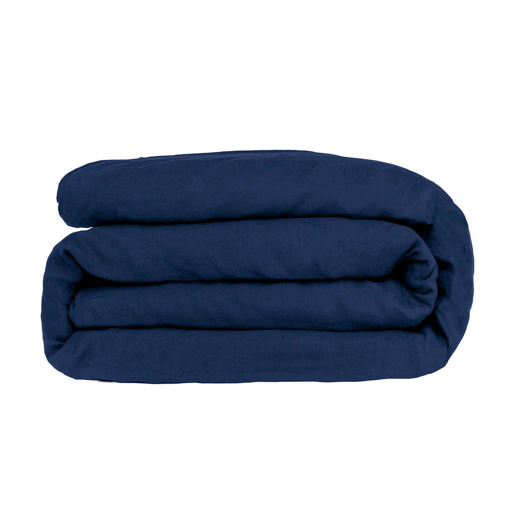 Parure + Taies - Satin De Coton - Bleu Indigo - Julia - Image 3