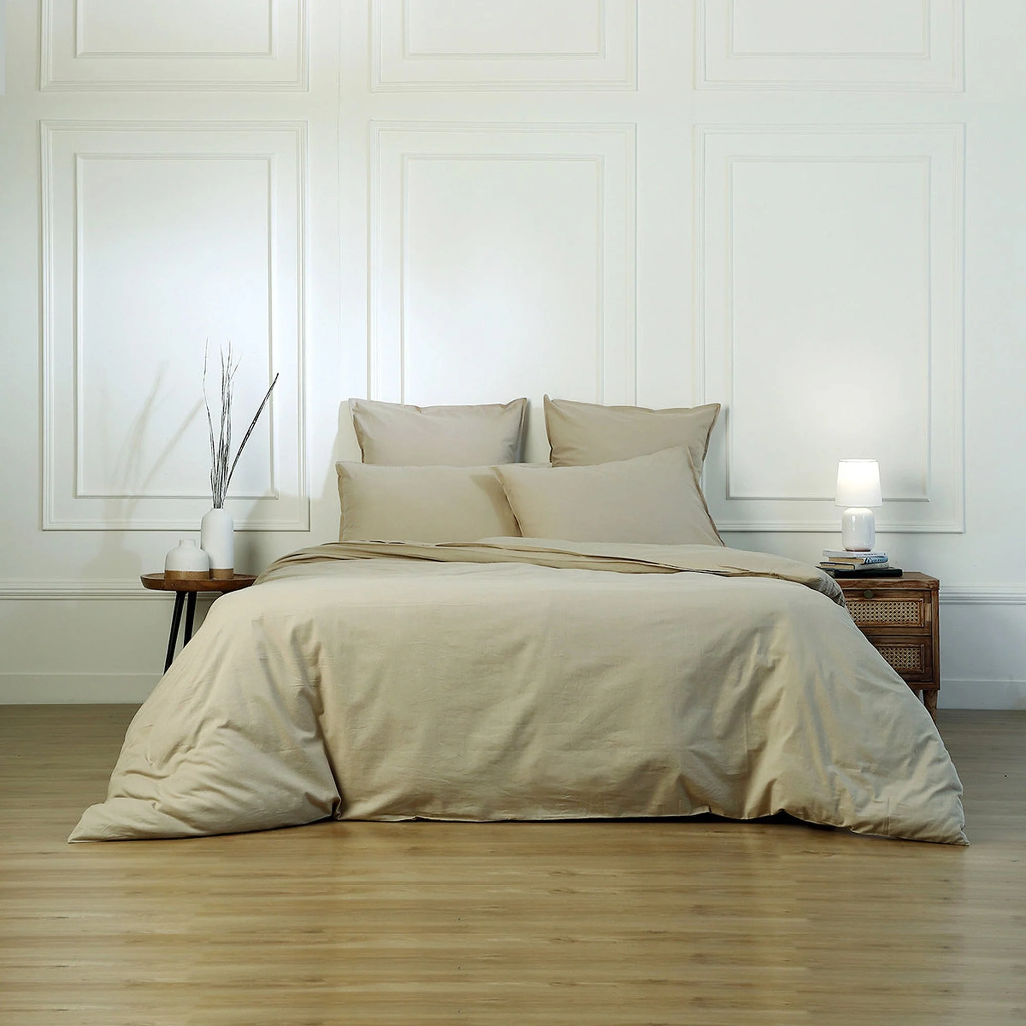 Parure + Taies - Coton Lavé - Sable - Luna - Image 2