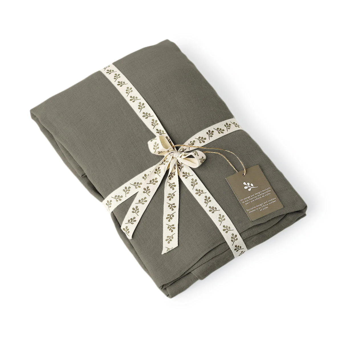 Parure + Taies - Lin Lavé - Vert Kaki - Camille - Image 19