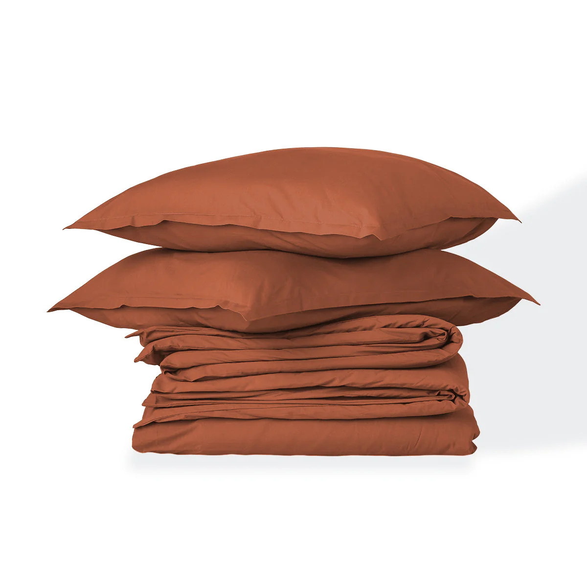 Parure + Taies - Percale De Coton - Rouge Toscane - Nina - Image 7