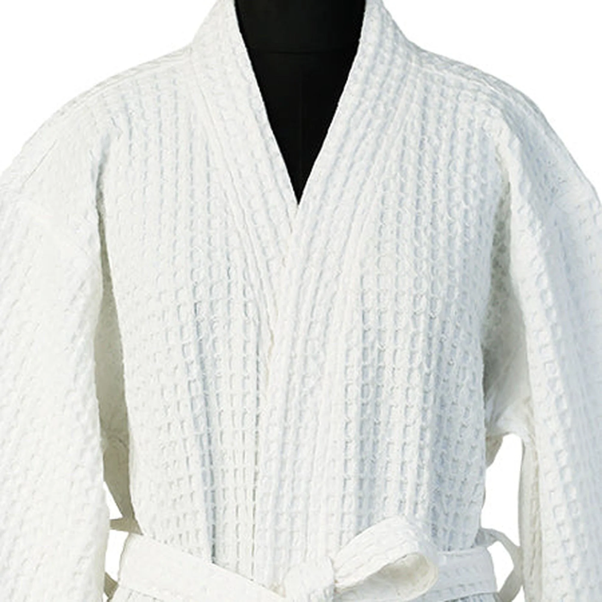 Peignoir Kimono - Coton Gaufré - Blanc - Daria - Image 3