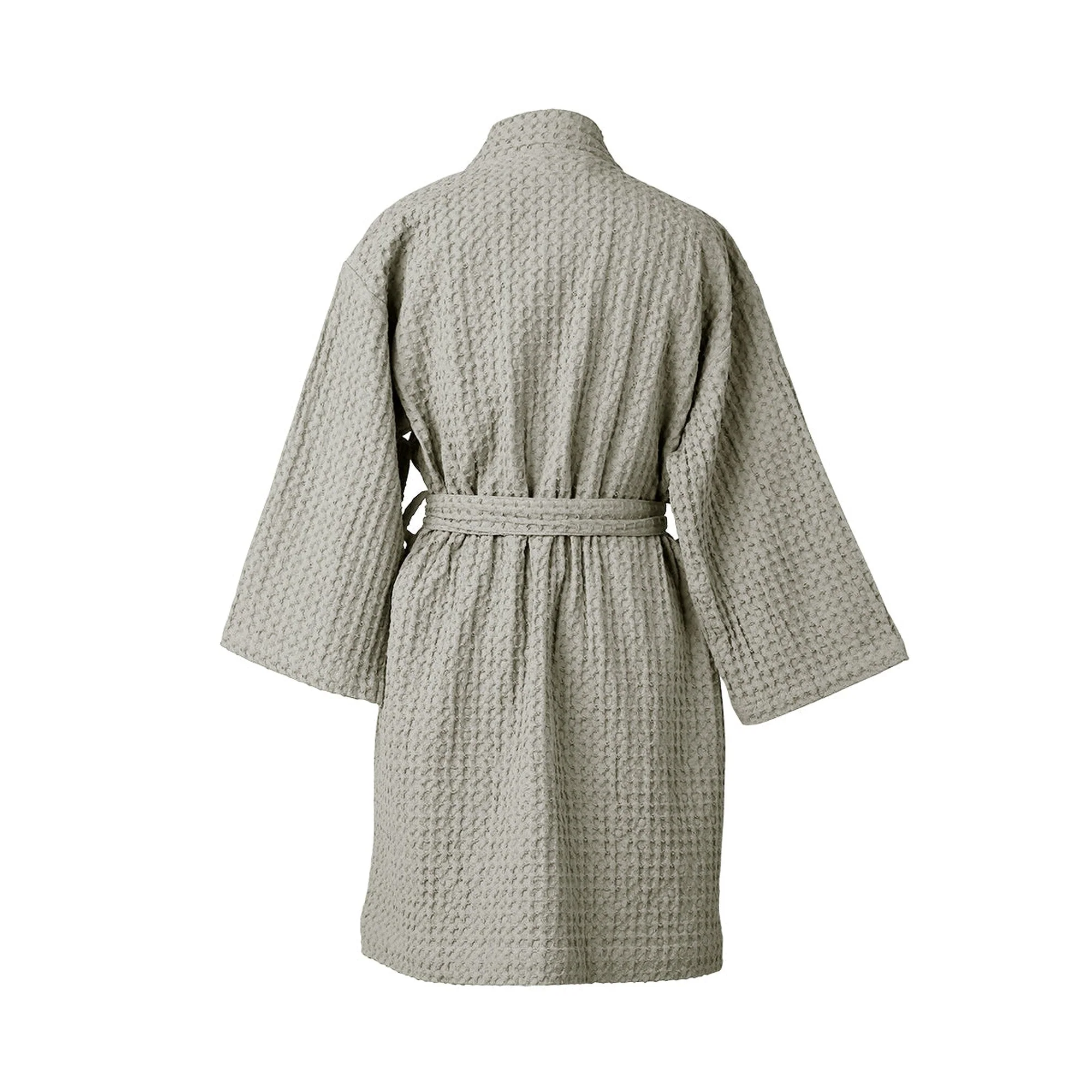 Peignoir Kimono - Coton Gaufré - Grège - Daria - Image 2
