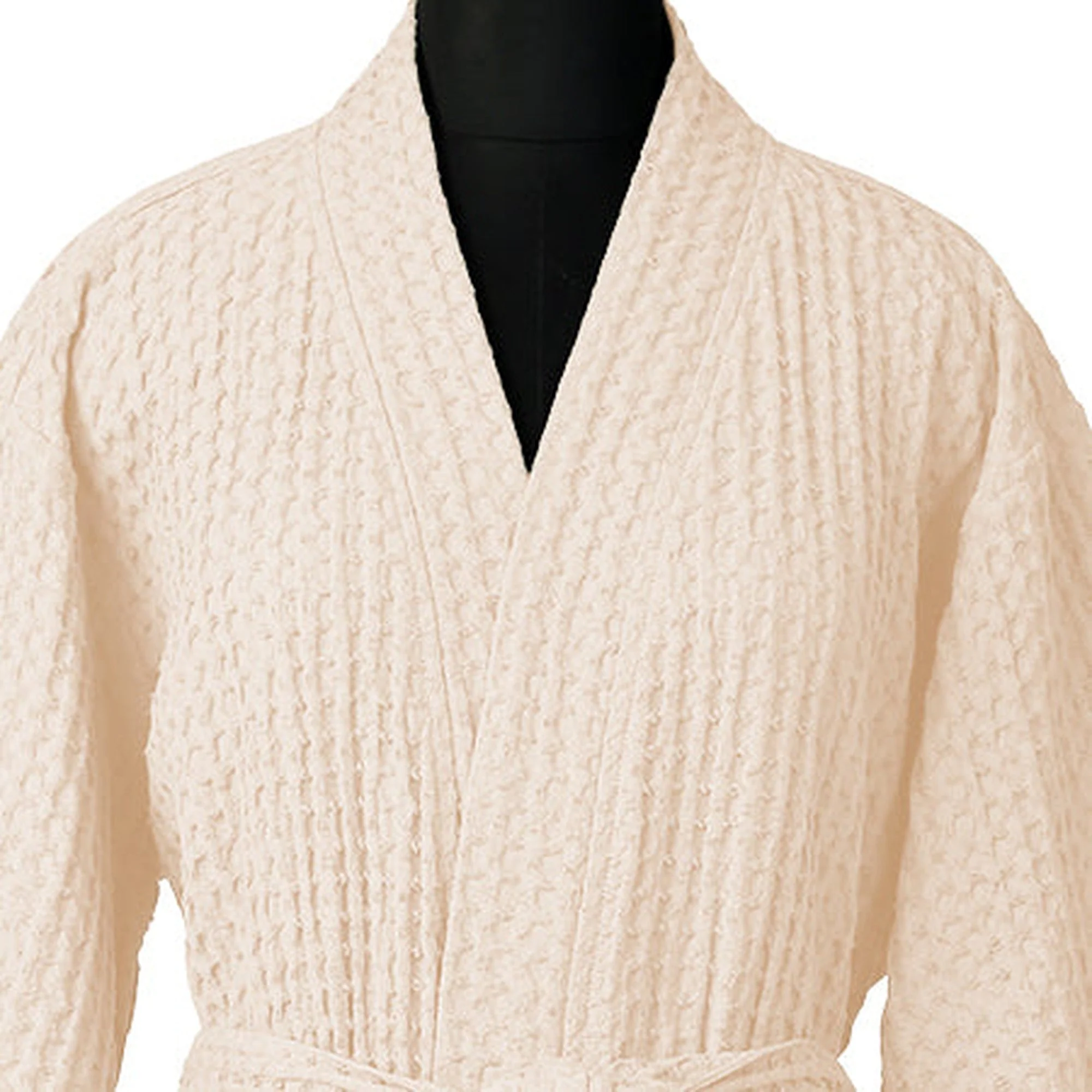 Peignoir Kimono - Coton Gaufré - Rose - Daria - Image 3