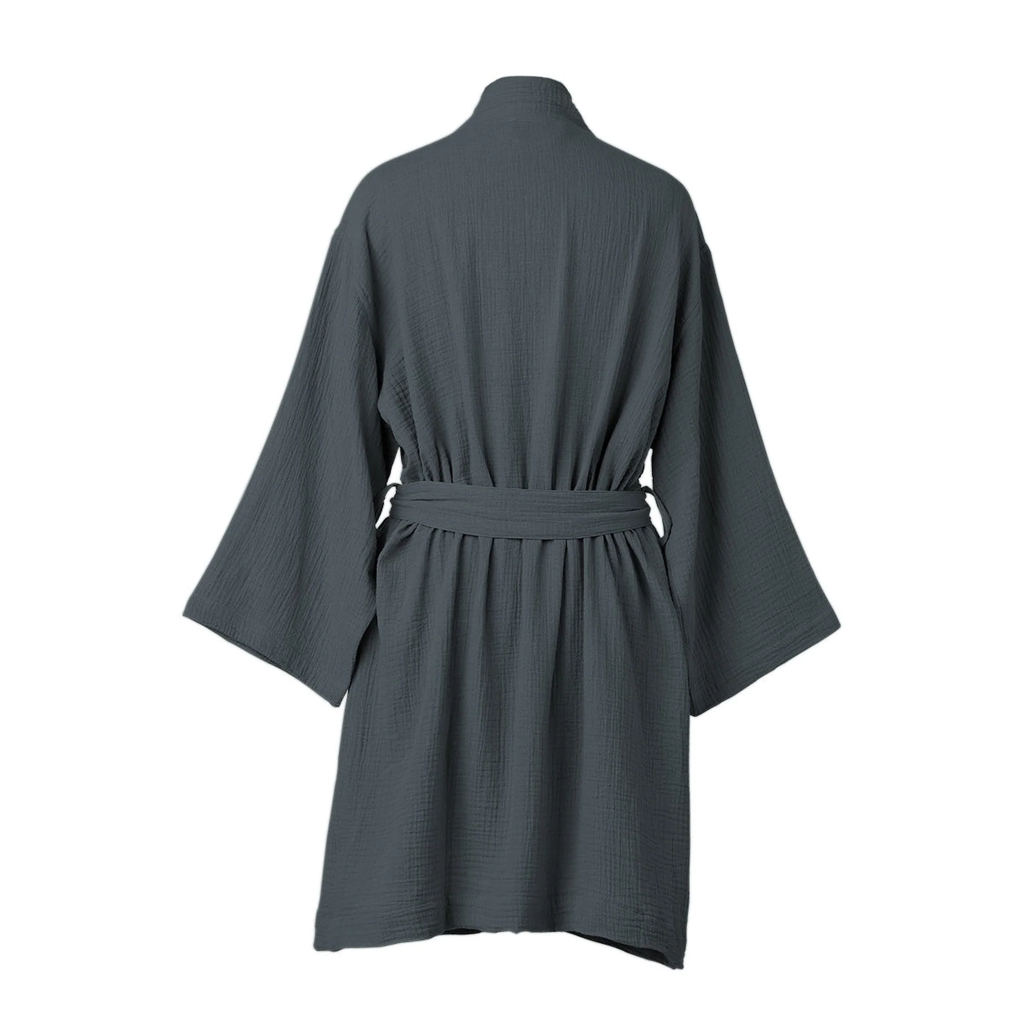Peignoir Kimono - Gaze De Coton - Bleu Orage - Carla - Image 2