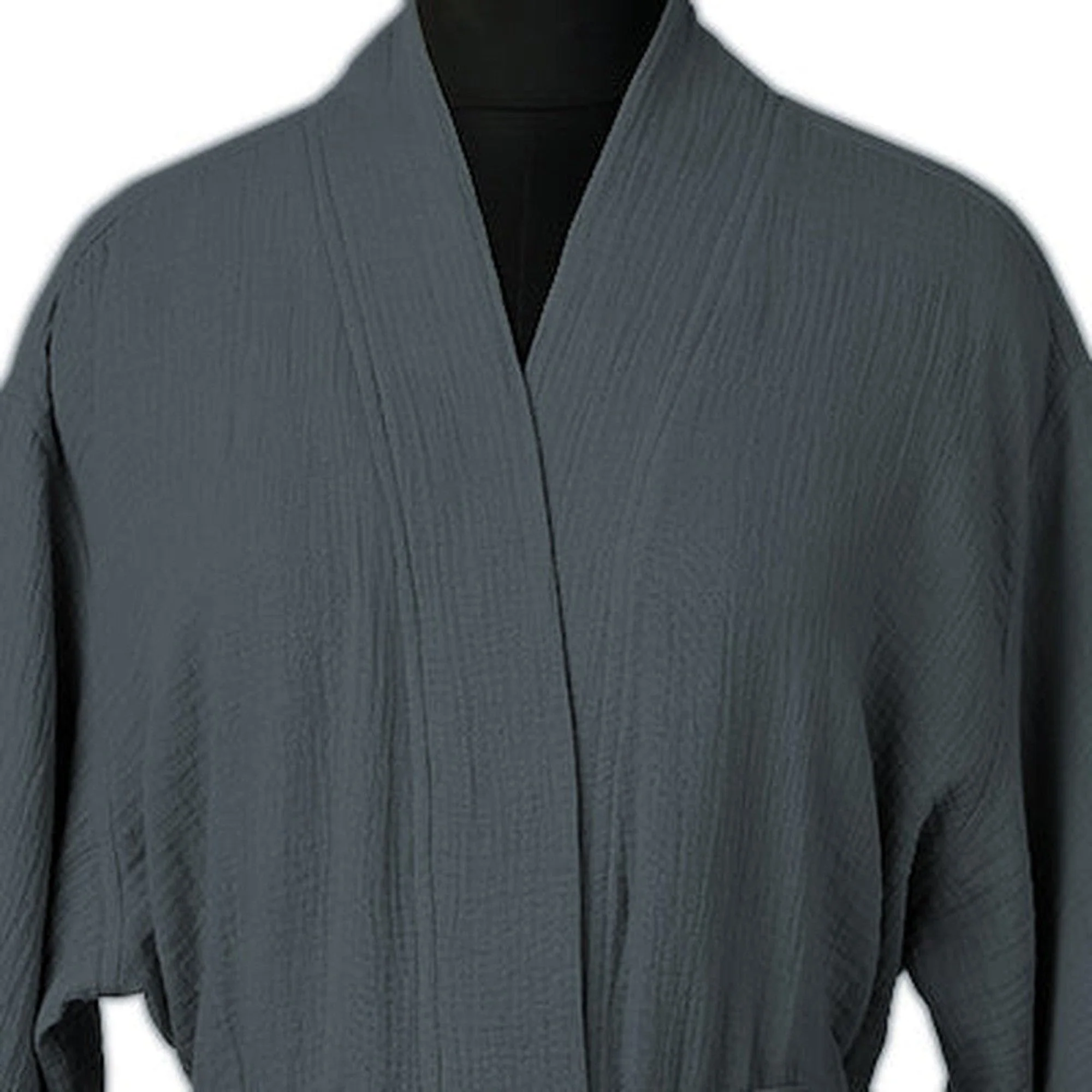 Peignoir Kimono - Gaze De Coton - Bleu Orage - Carla - Image 3
