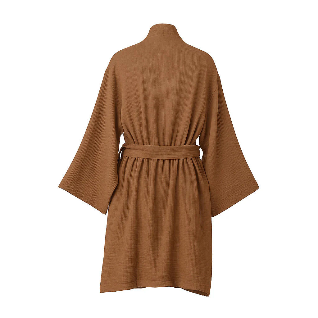 Peignoir Kimono - Gaze De Coton - Noisette - Carla - Image 2