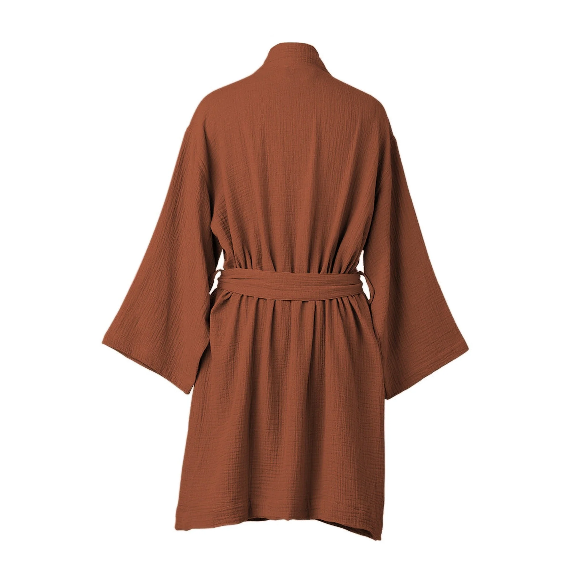 Peignoir Kimono - Gaze De Coton - Rouge Toscane - Carla - Image 2