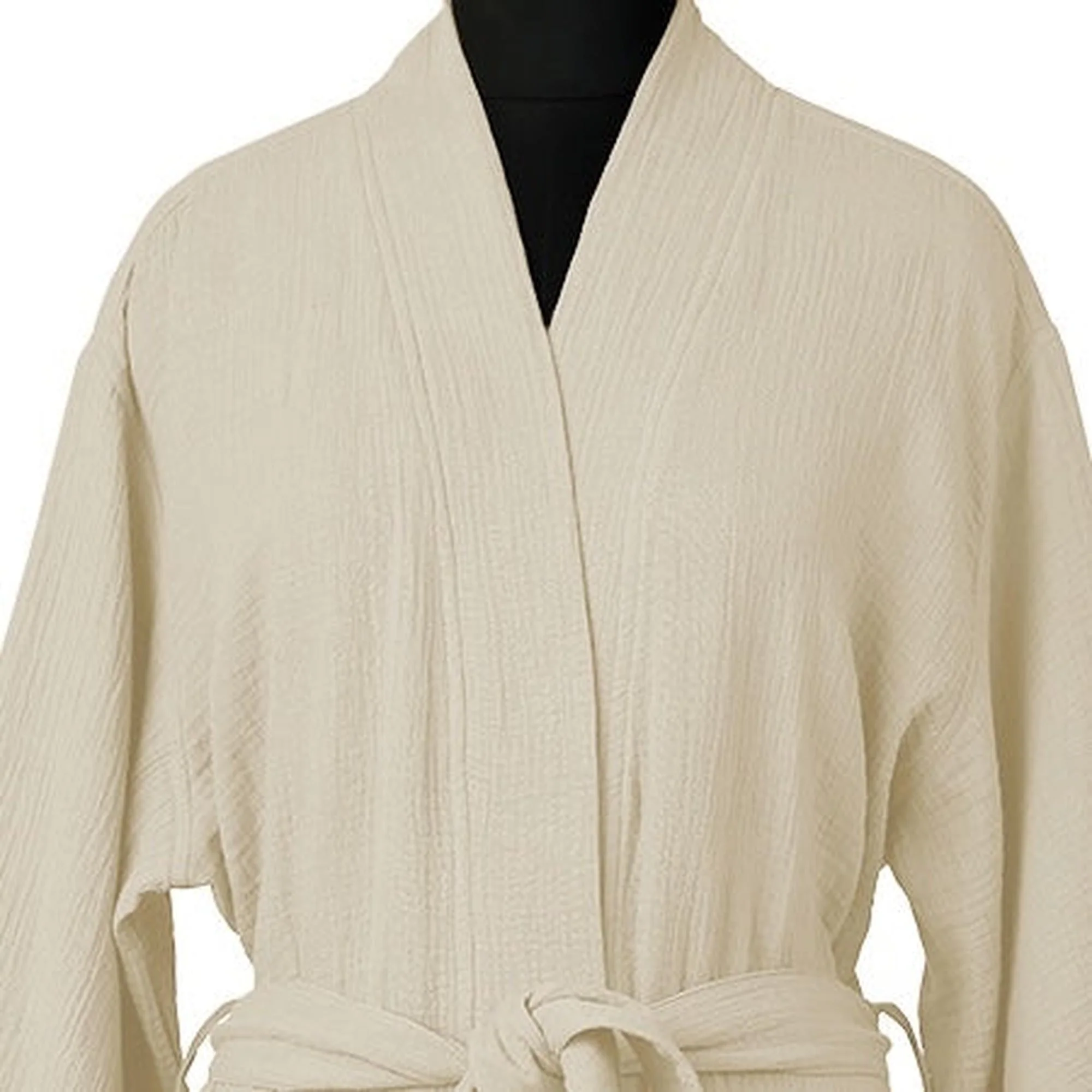 Peignoir Kimono - Gaze De Coton - Sable - Carla - Image 3