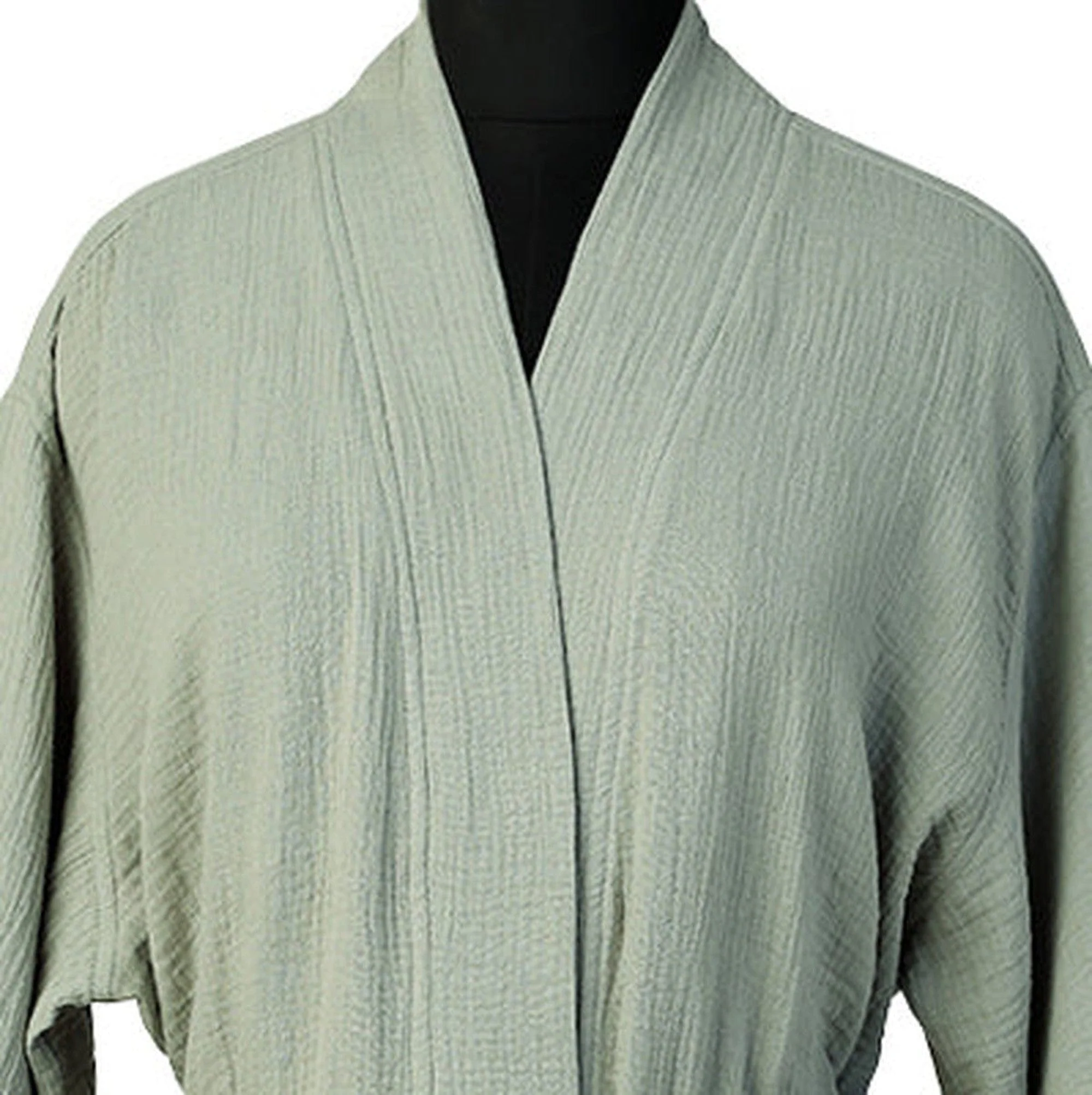 Peignoir Kimono - Gaze De Coton - Vert Céladon - Carla - Image 3