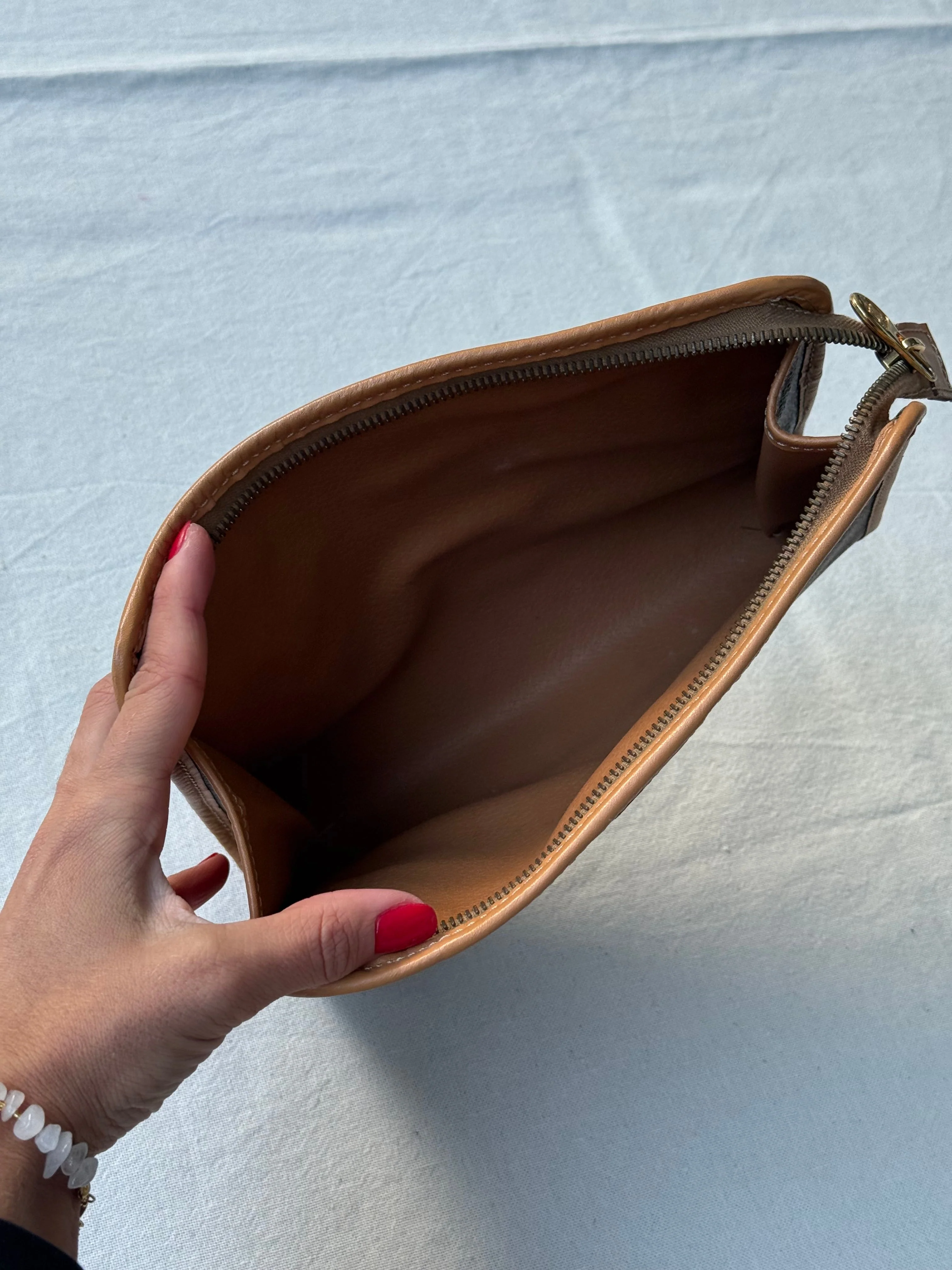 Pochette Céline Vintage - Toile Macadam Et Cuir Naturel - Image 8