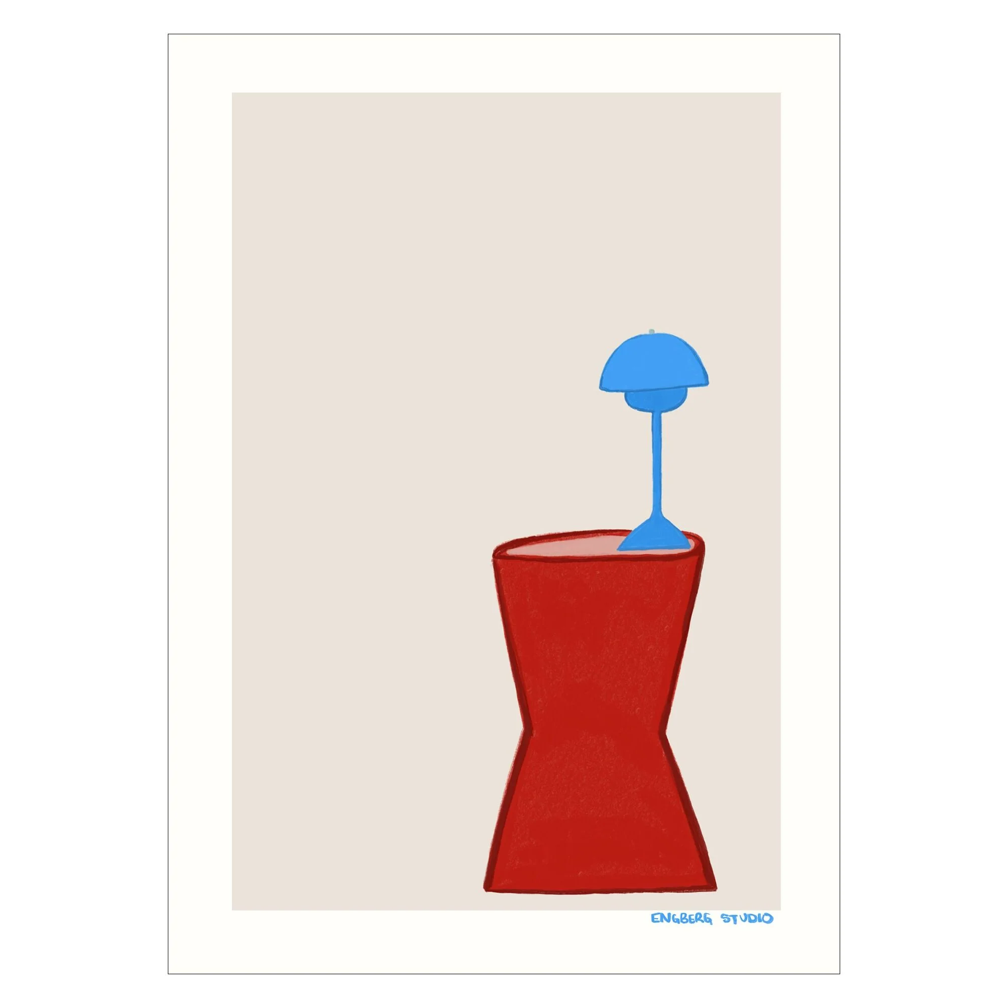 Engberg Studio - Blue Lamp On A Red Table - Image 3