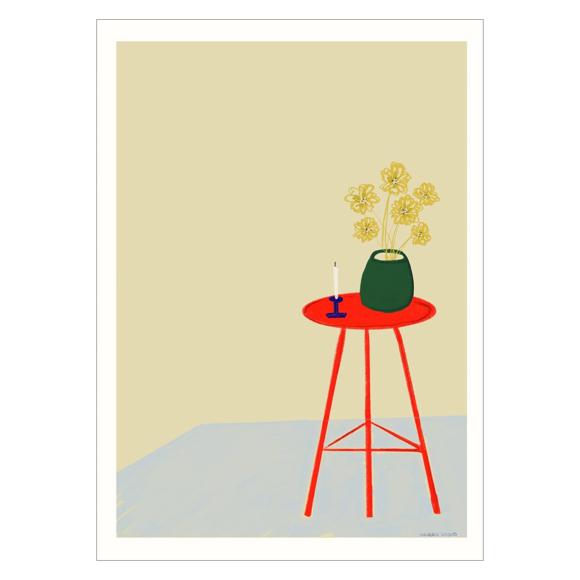 Engberg Studio - Flowers On A Red Stool - Image 3