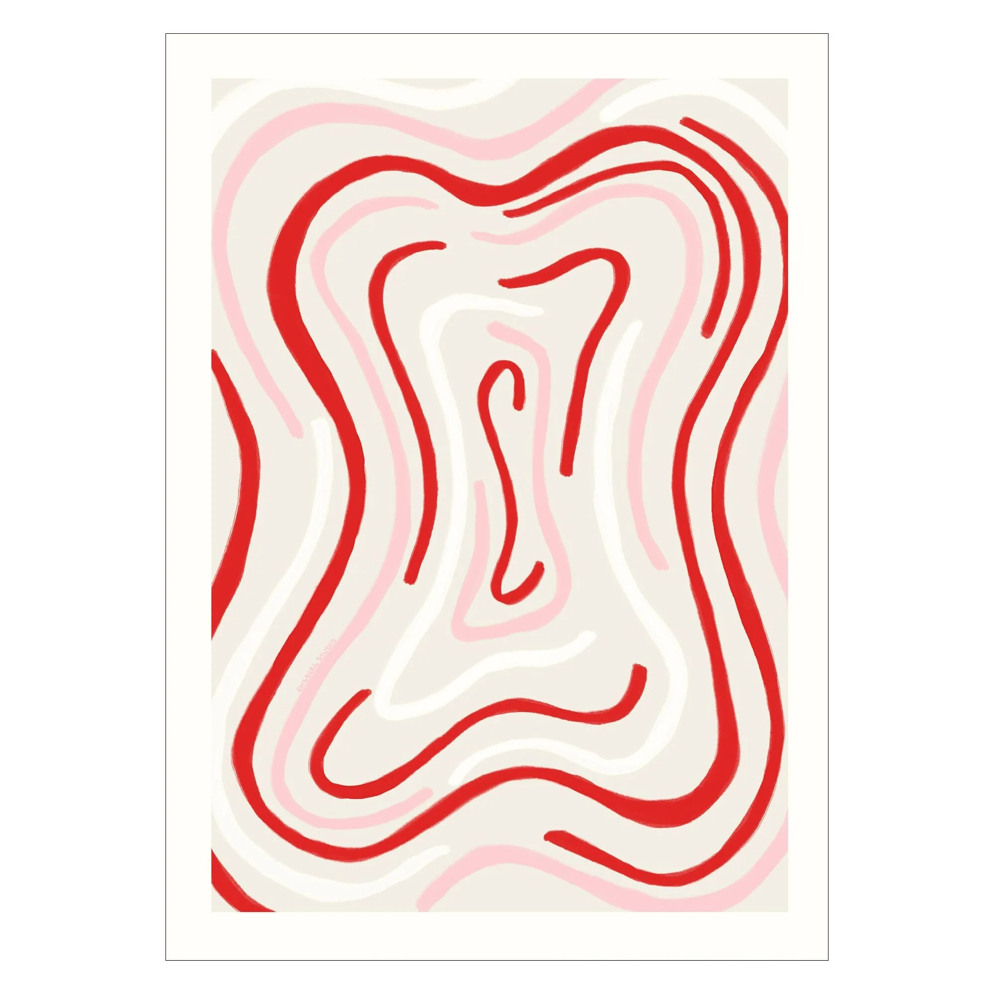 Engberg Studio - Scalloped Lines - Red & Pink - Image 3