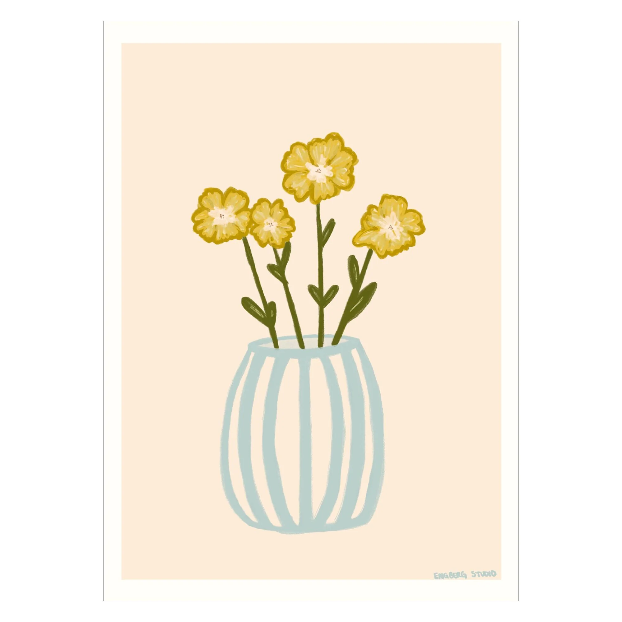 Engberg Studio - Yellow Flowers In A Blue Vase - Image 3
