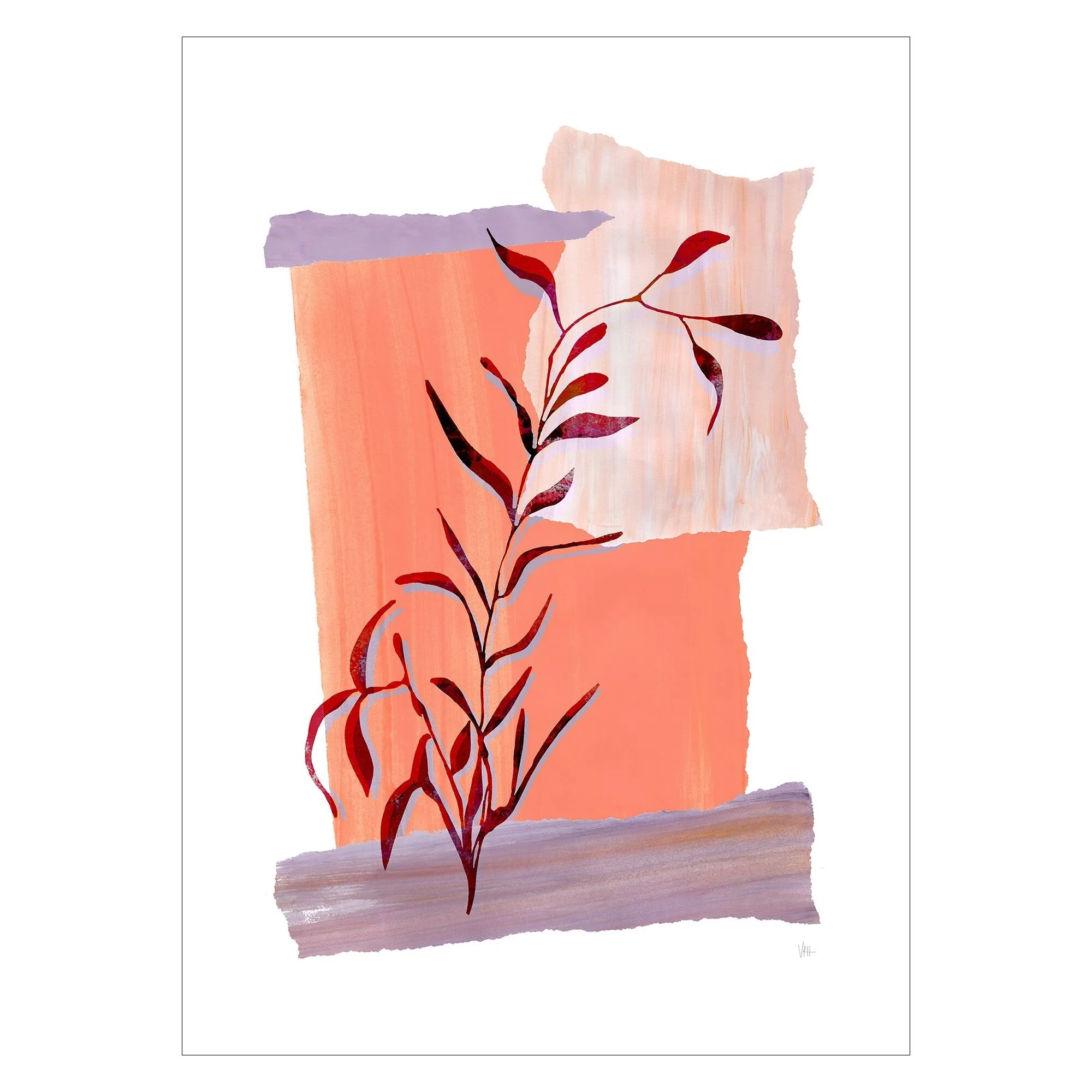 Violets Print House - Abstract Leaf Silhouette - Image 2