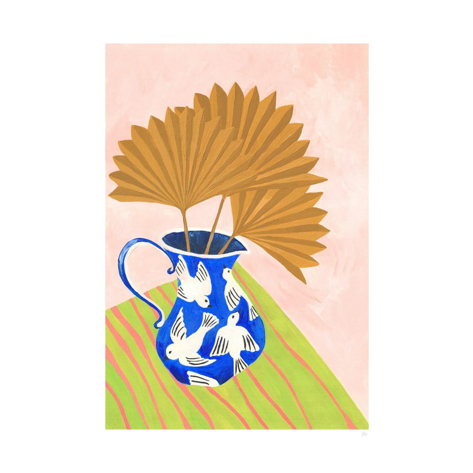 Violets Print House - Bird Vase Of Fan Leaves - Image 2