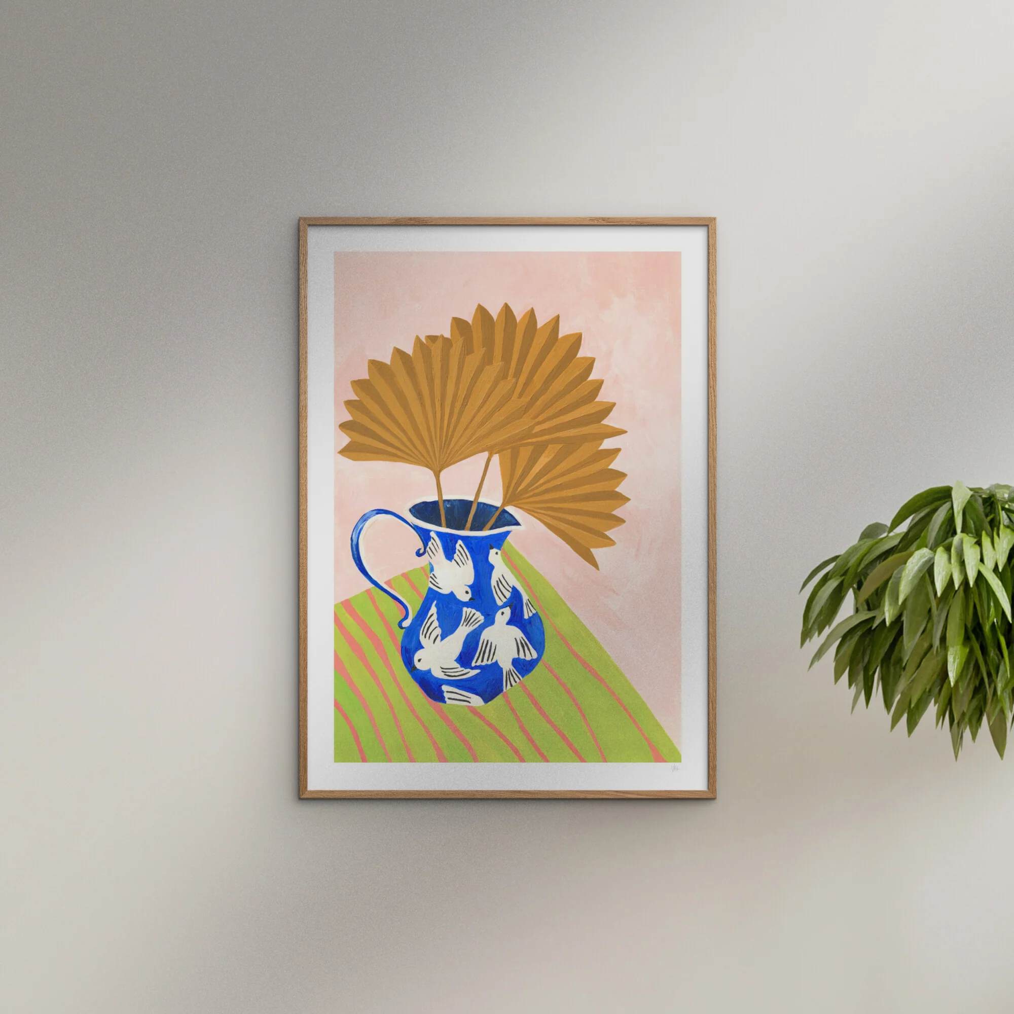 Violets Print House - Bird Vase Of Fan Leaves - Image 4
