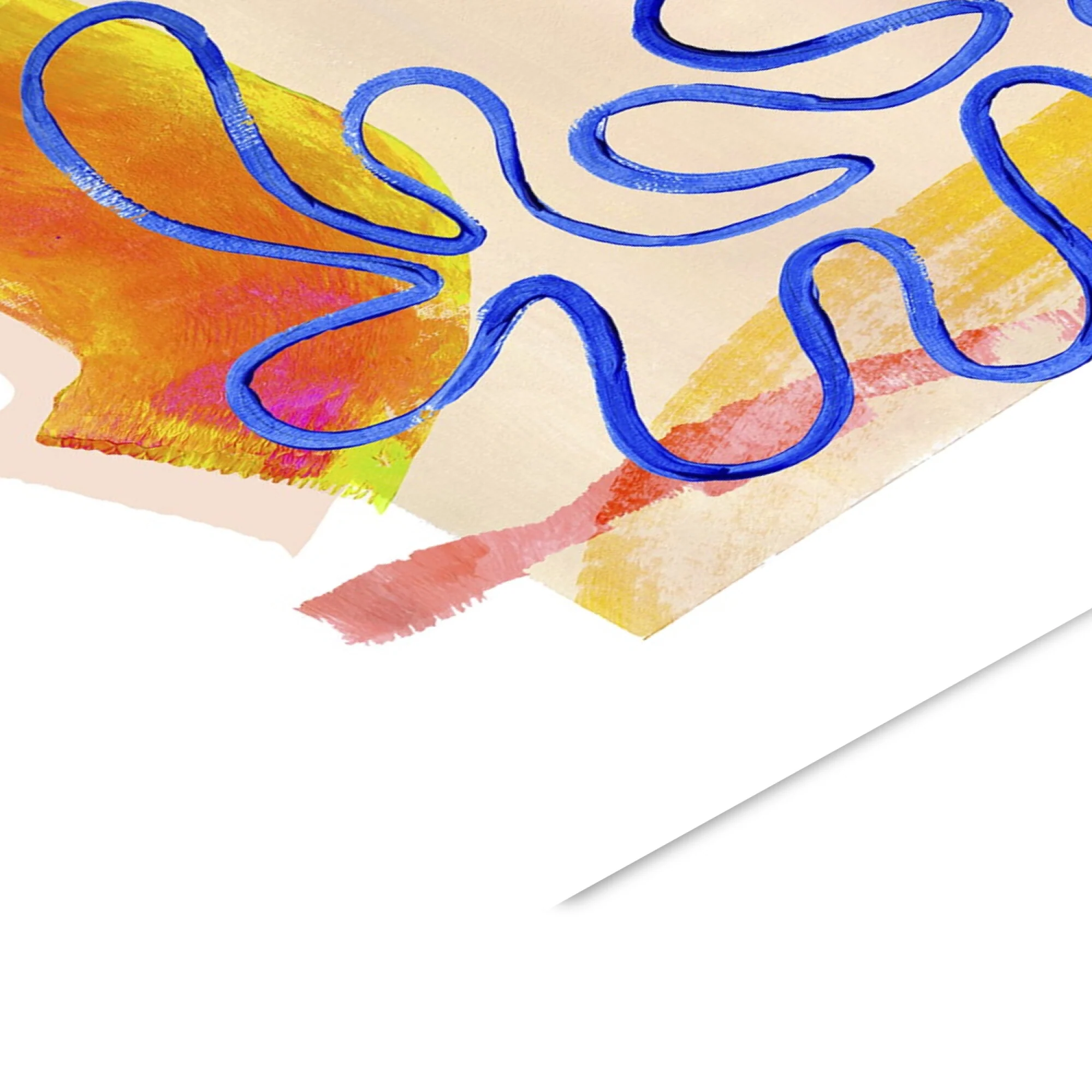 Violets Print House - Blue And Orange Abstract Leaf Collage 1 - Image 3