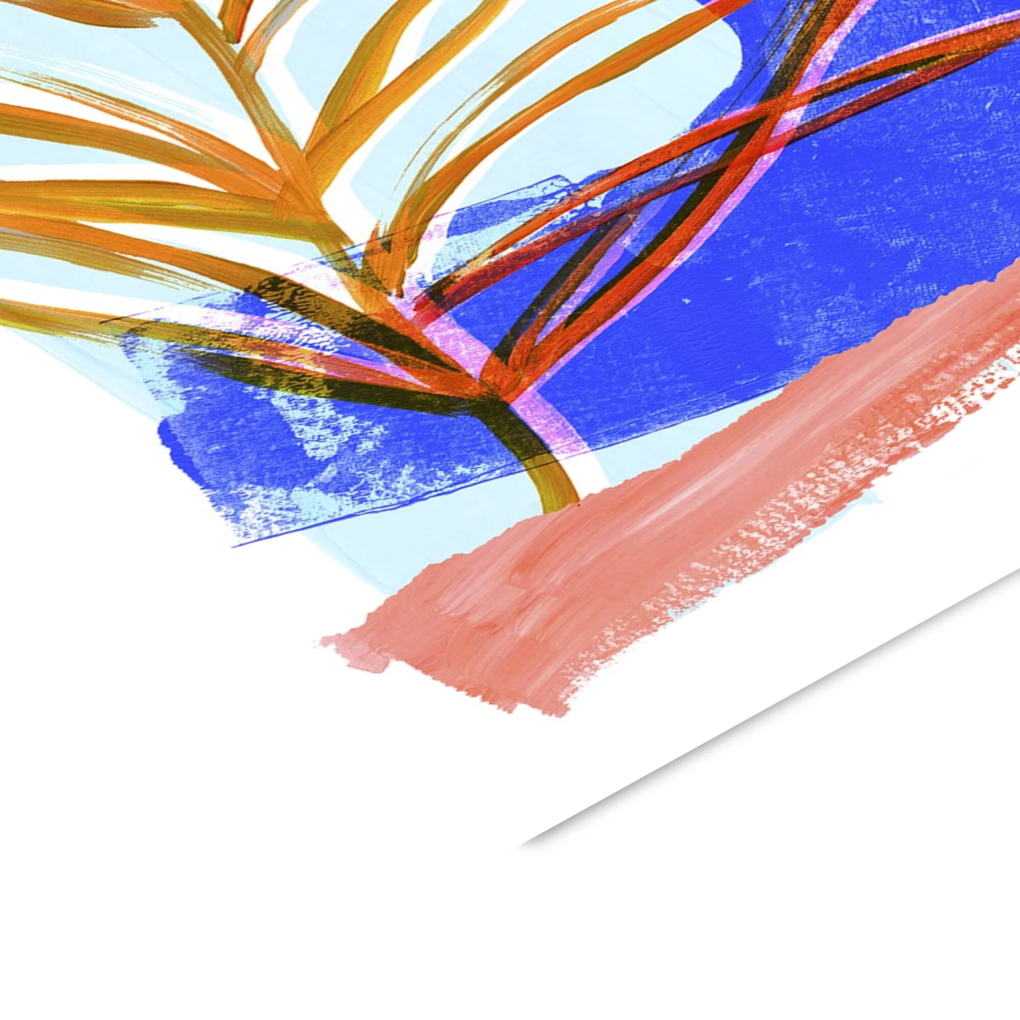 Violets Print House - Blue And Orange Abstract Leaf Collage 2 - Image 3