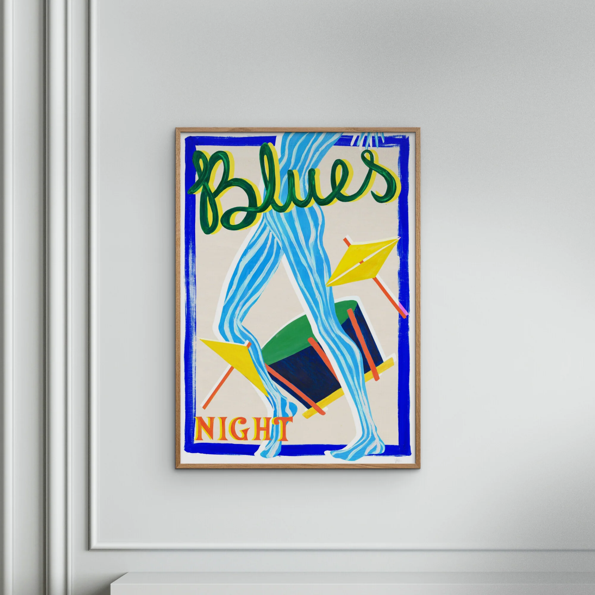 Violets Print House - Blues Night Blue Green And Yellow Music Print - Image 4