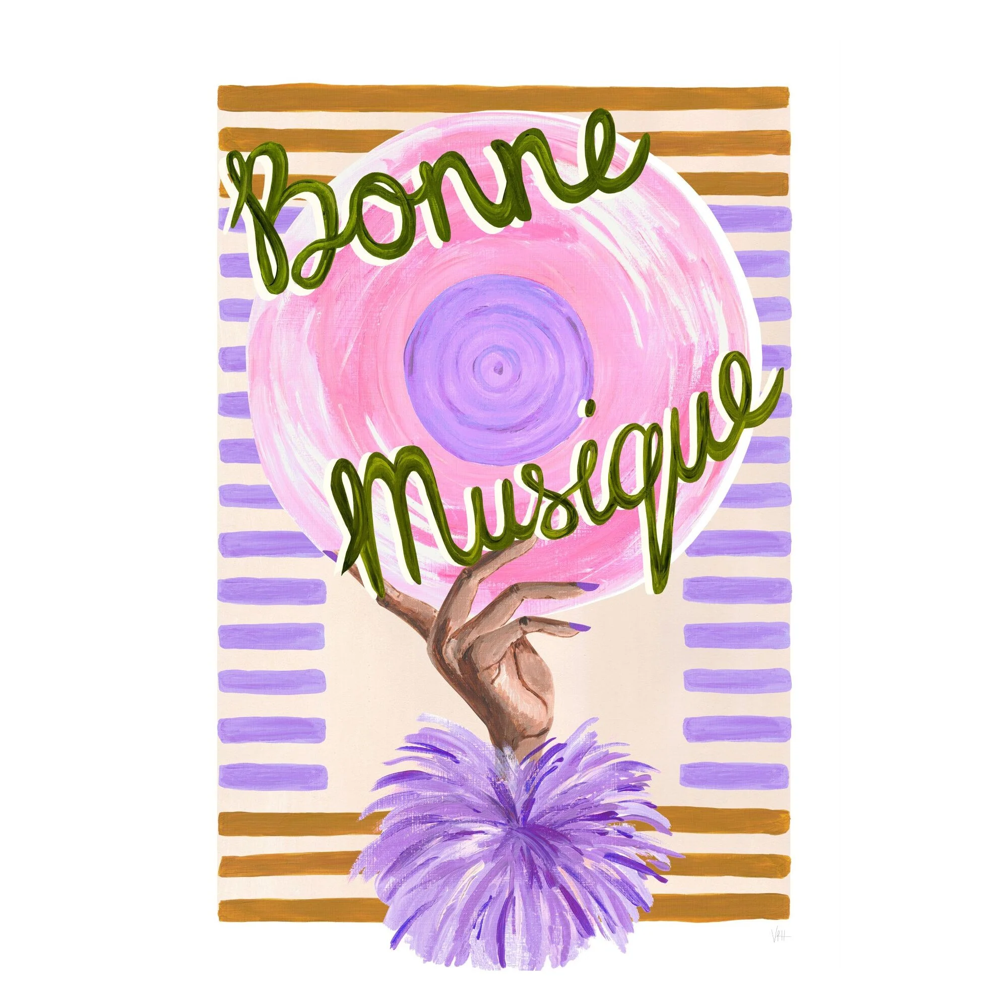 Violets Print House - Bonne Musique Pink And Purple Music Print - Image 2