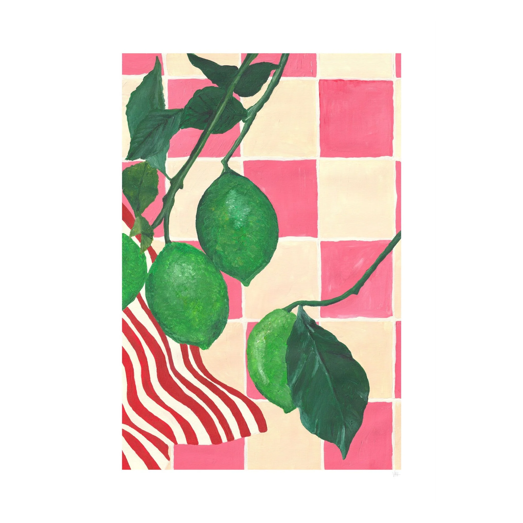 Violets Print House - Checkerboard Limes - Image 2