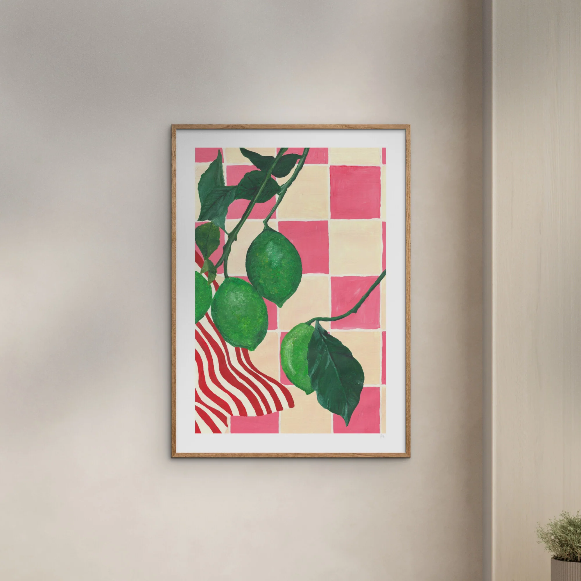 Violets Print House - Checkerboard Limes - Image 4