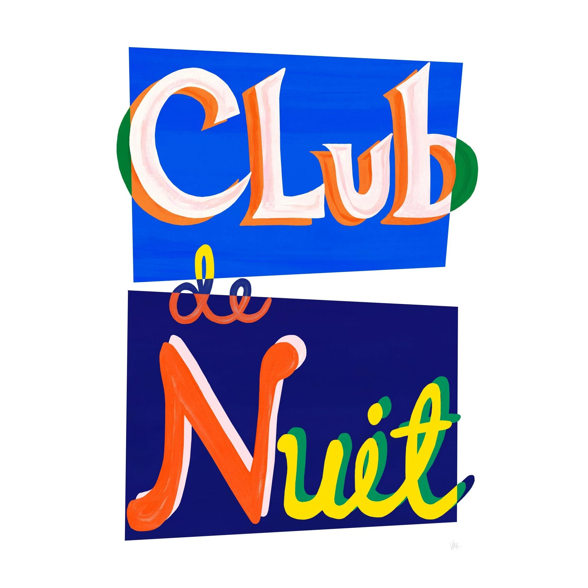Violets Print House - Club De Nuit Blue And Orange Music Print - Image 2