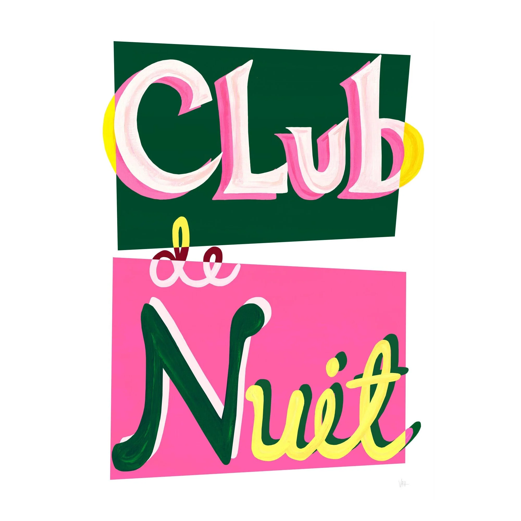 Violets Print House - Club De Nuit Pink And Green Music Print - Image 2