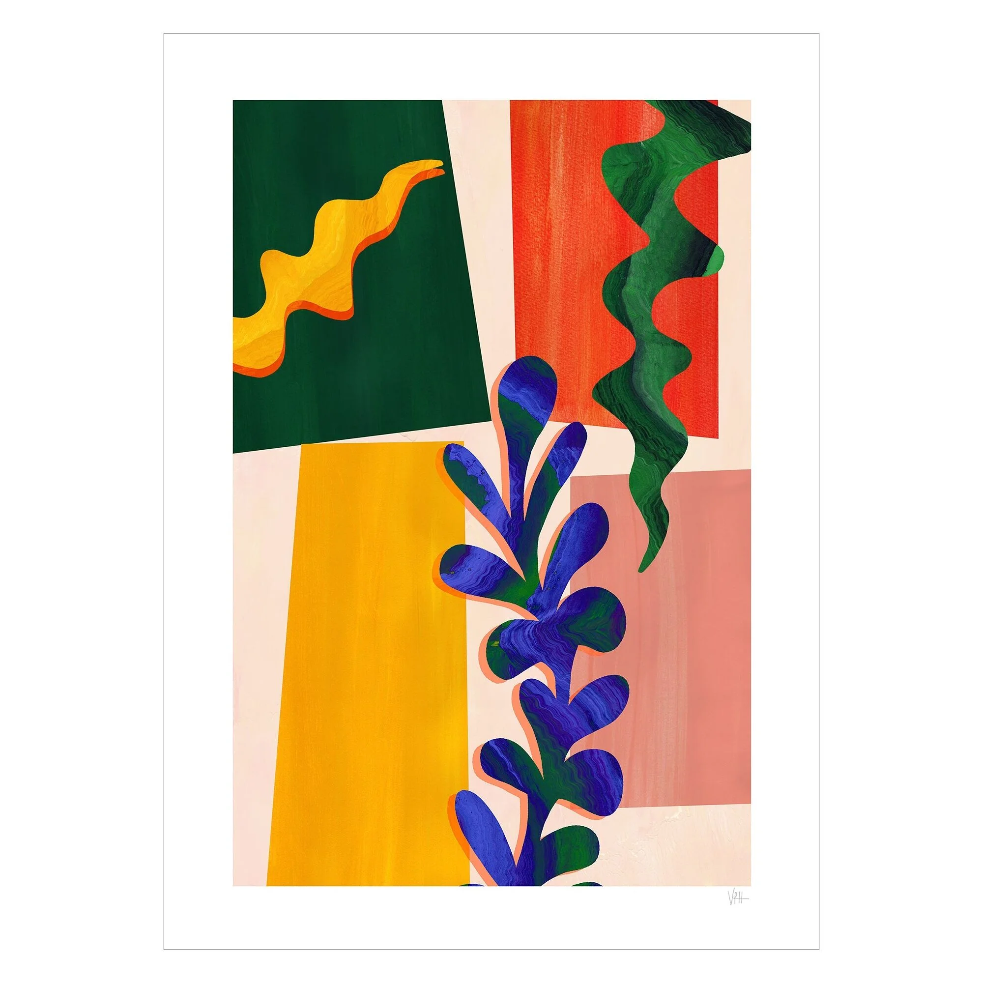 Violets Print House - Colourful Abstract Leaf 1 Of 3 - Image 2