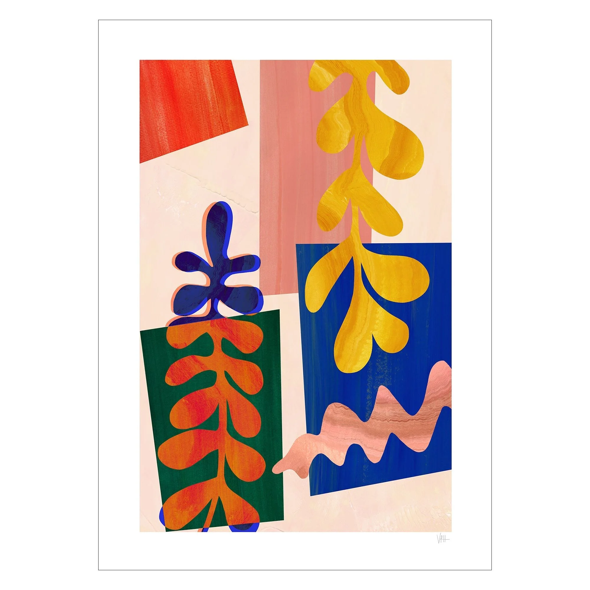 Violets Print House - Colourful Abstract Leaf 2 Of 3 - Image 2