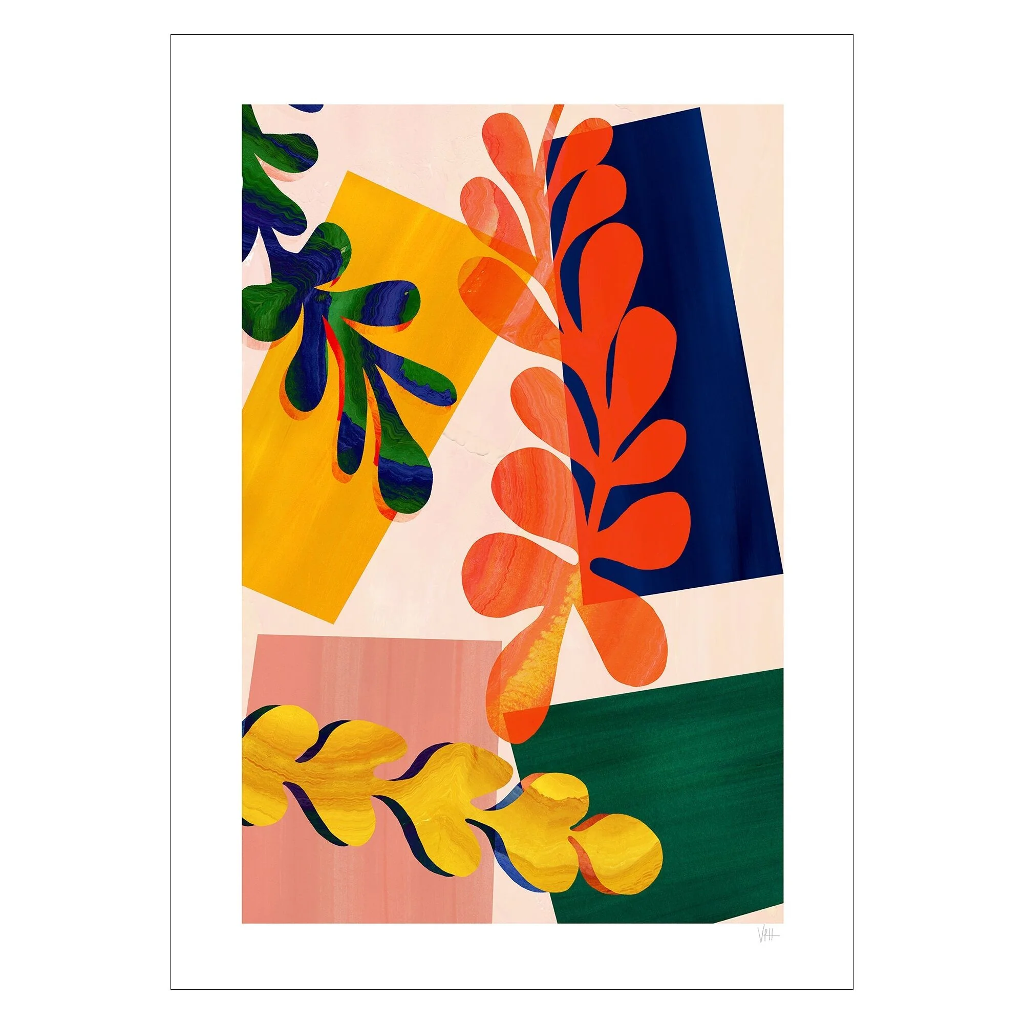 Violets Print House - Colourful Abstract Leaf 3 Of 3 - Image 2