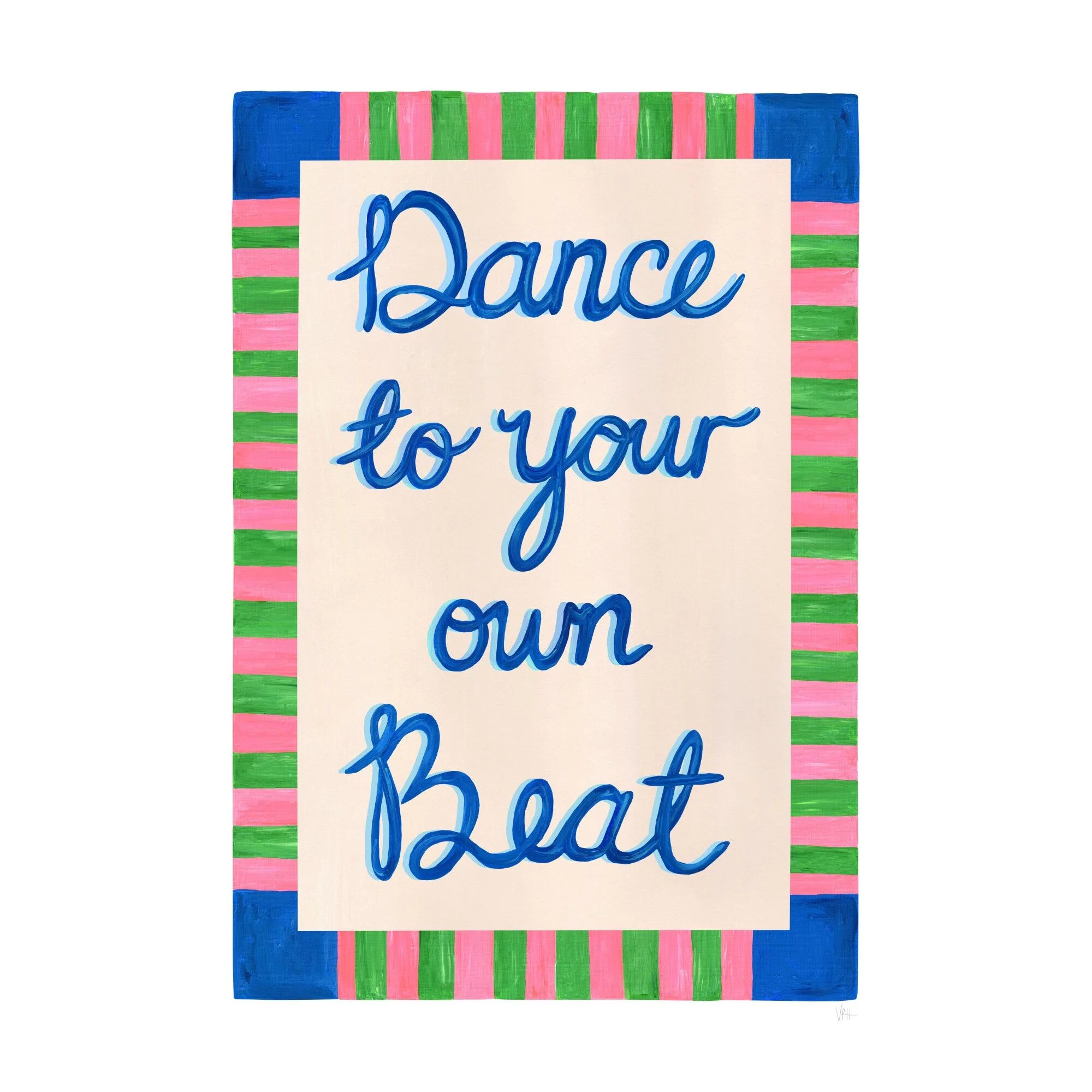 Violets Print House - Dance To Your Own Beat Blue, Pink & Green Print - Image 2