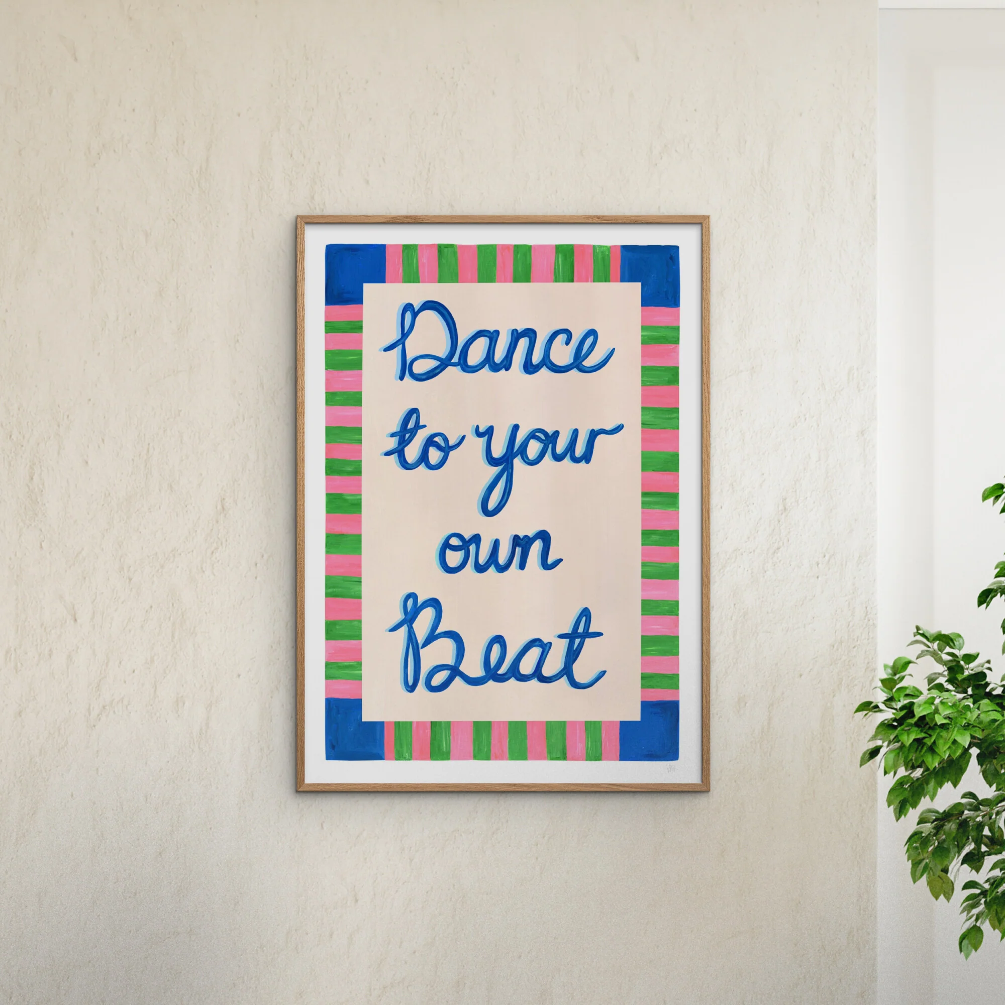 Violets Print House - Dance To Your Own Beat Blue, Pink & Green Print - Image 4